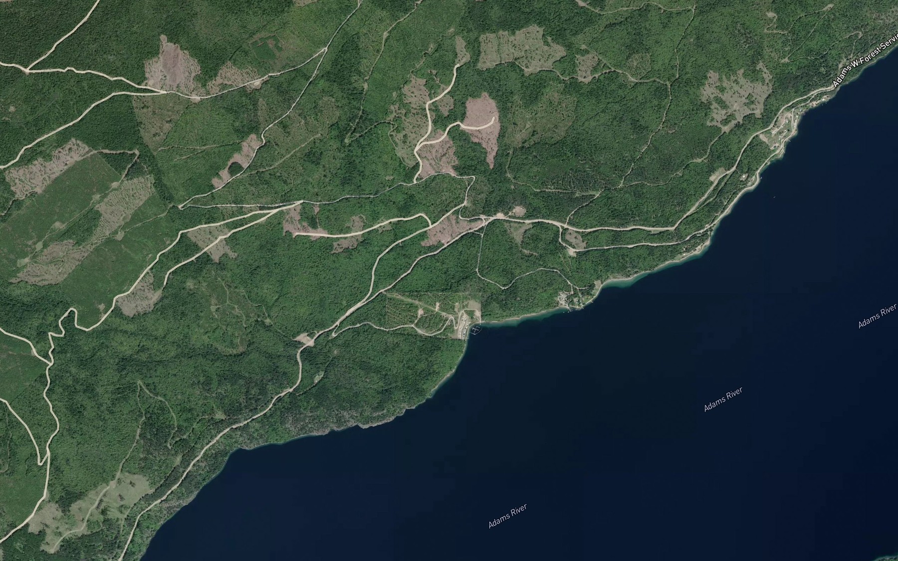 Satellite map of the Eberts Creek