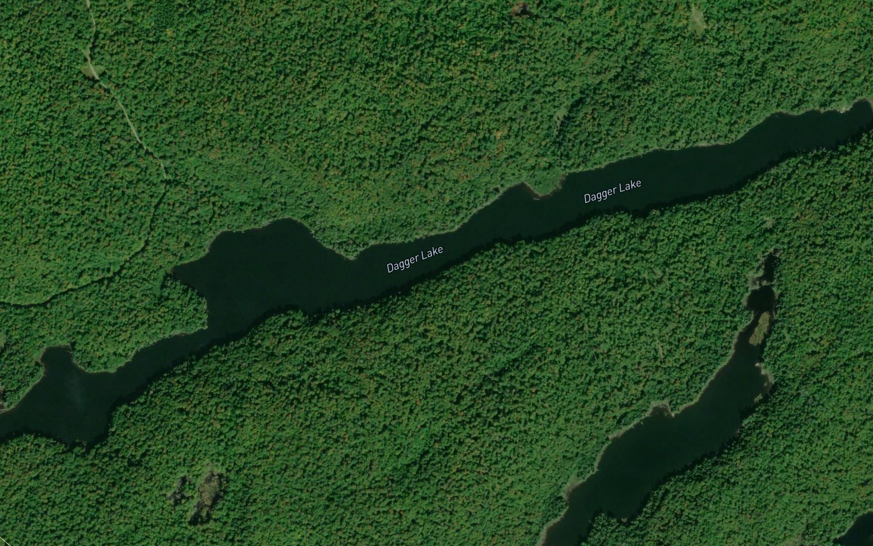 Satellite map of the Dagger Lake