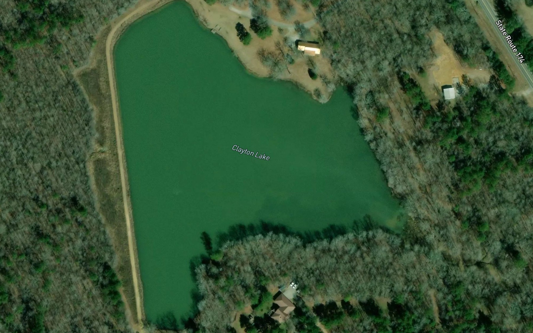 Satellite map of the Clayton Lake