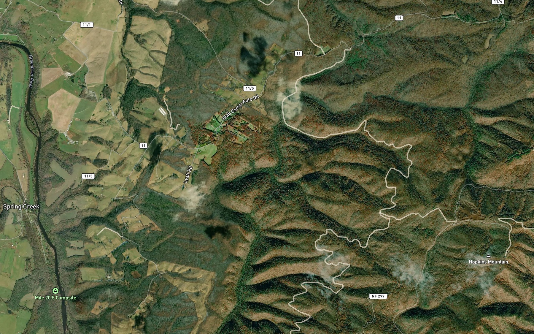 Satellite map of the Boardinghouse Run