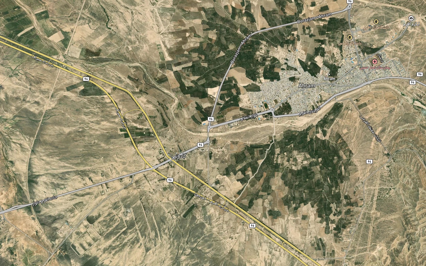 Satellite map of the Rudkhaneh-ye Ahram