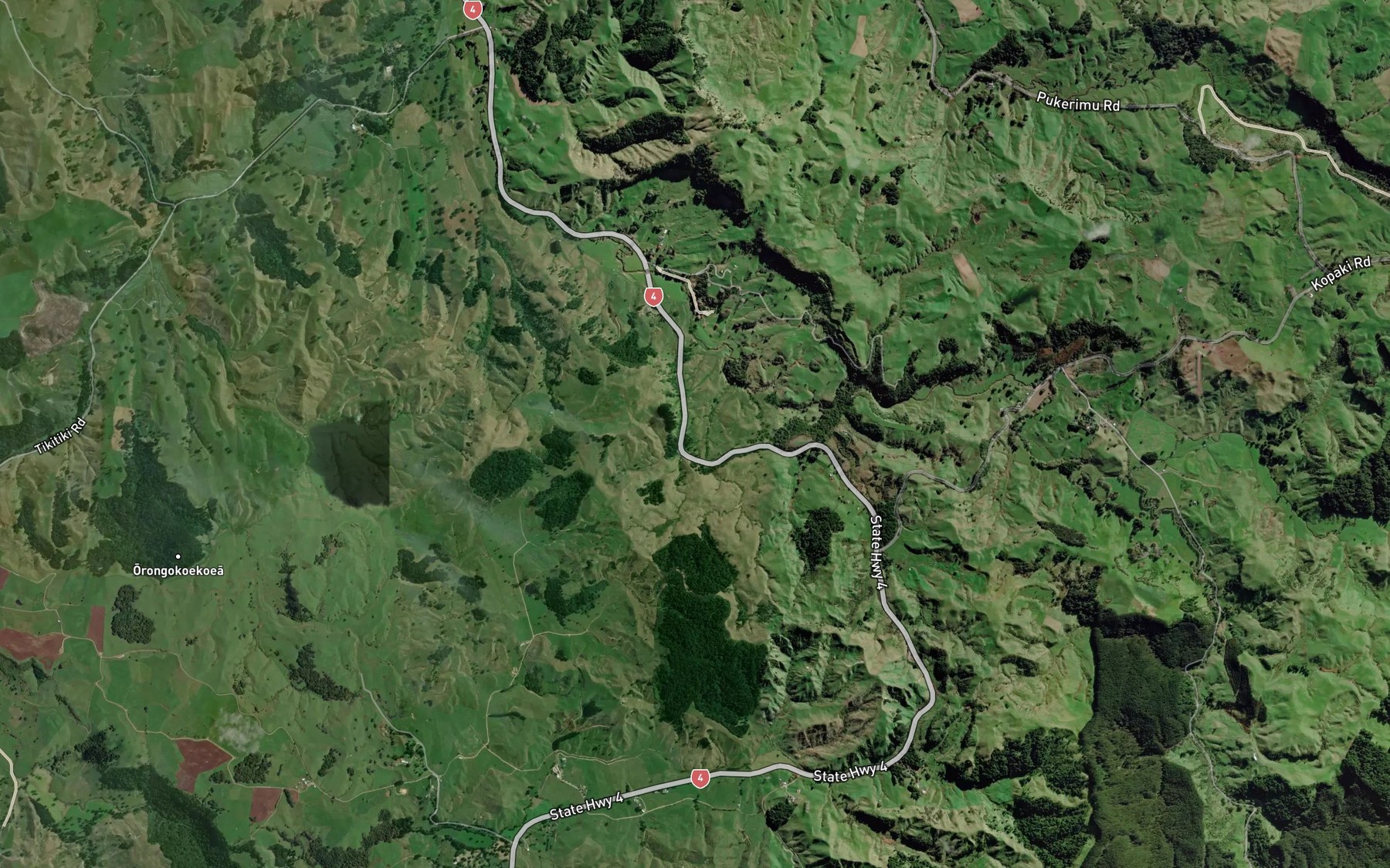 Satellite map of the Madonna Falls