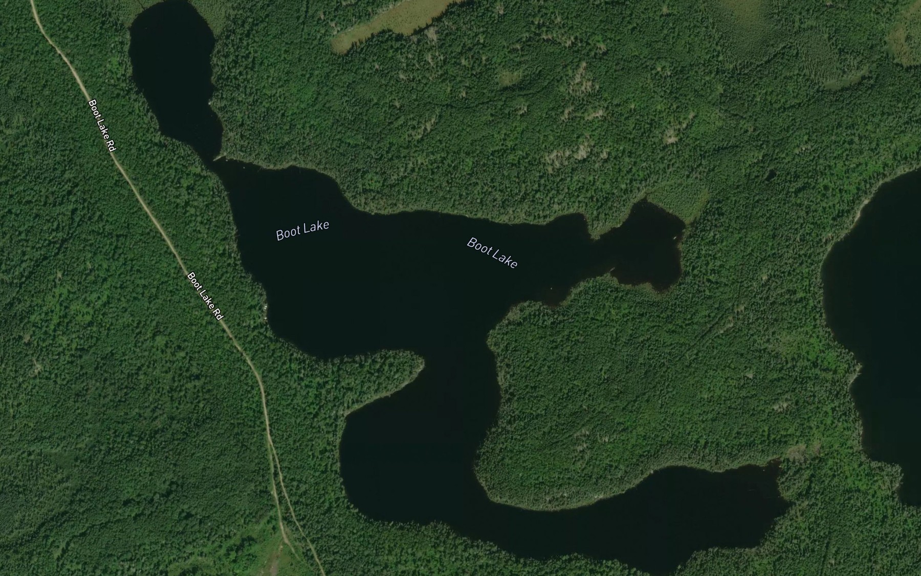 Satellite map of the Boot Lake