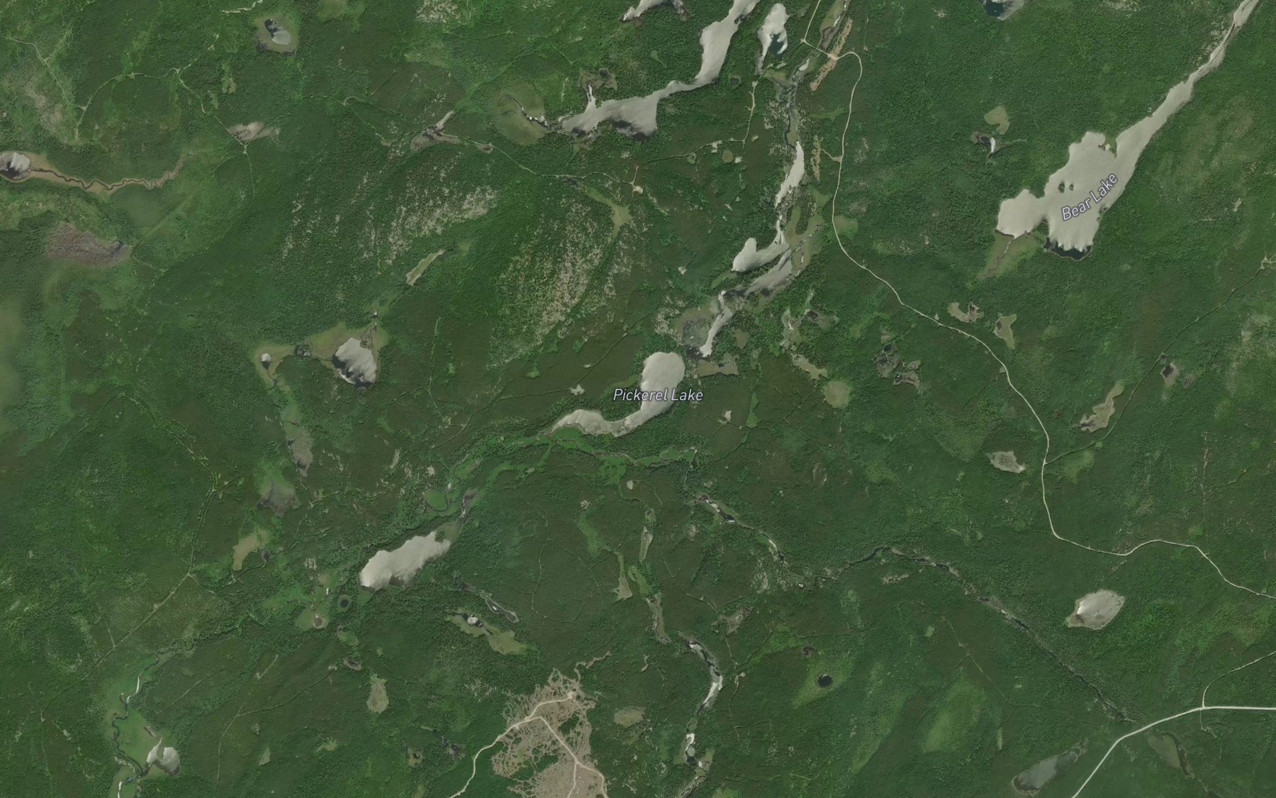 Satellite map of the Pickerel Lake