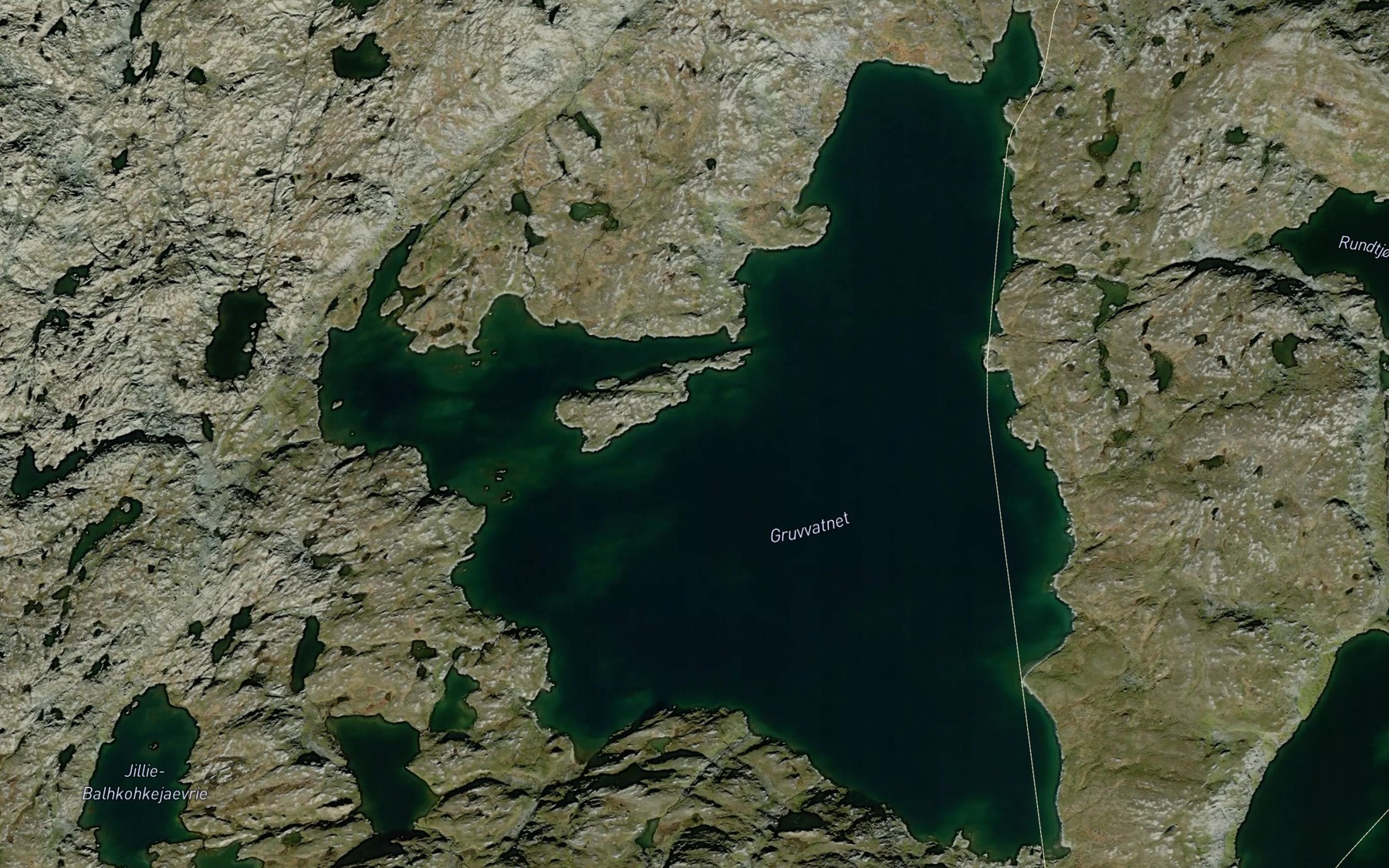 Satellite map of the Gruvvatnet