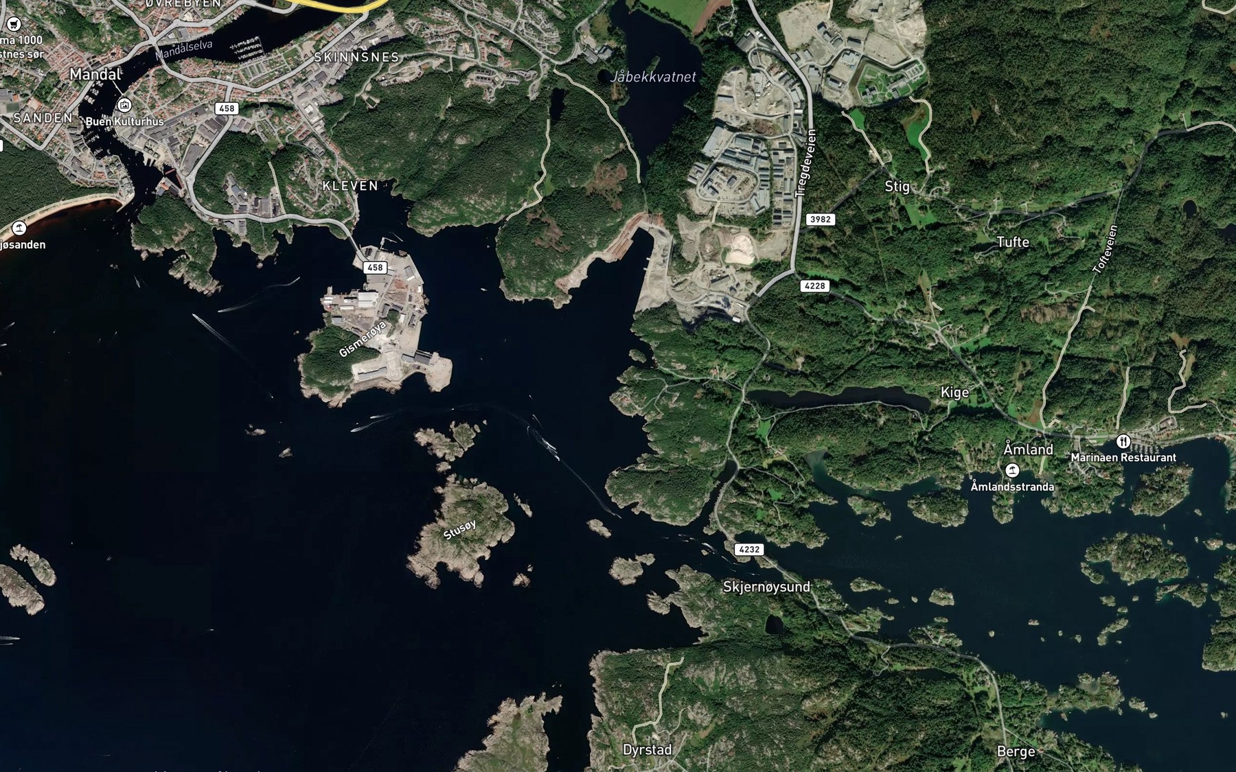 Satellite map of the Melkevika