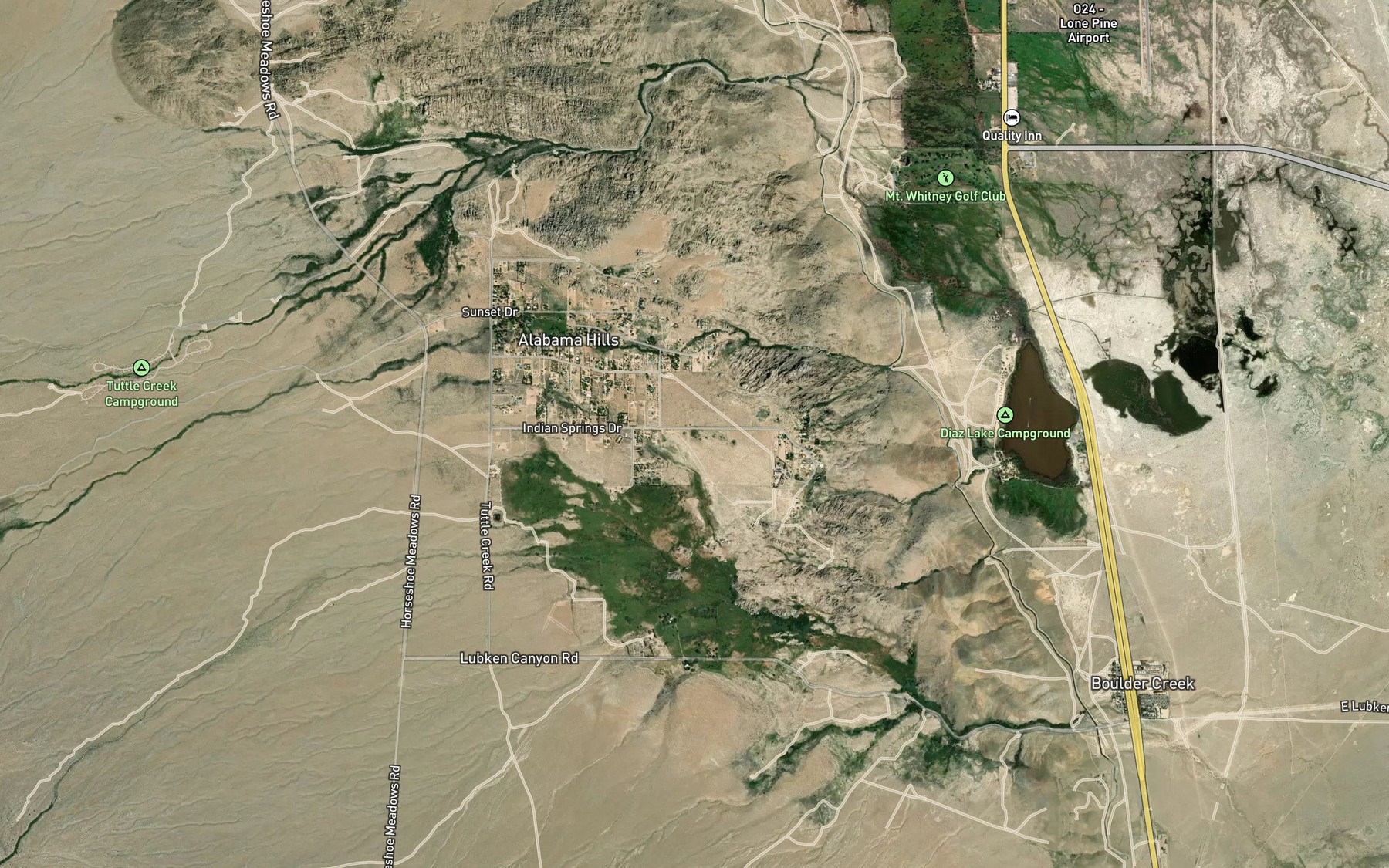 Satellite map of the Indian Spring