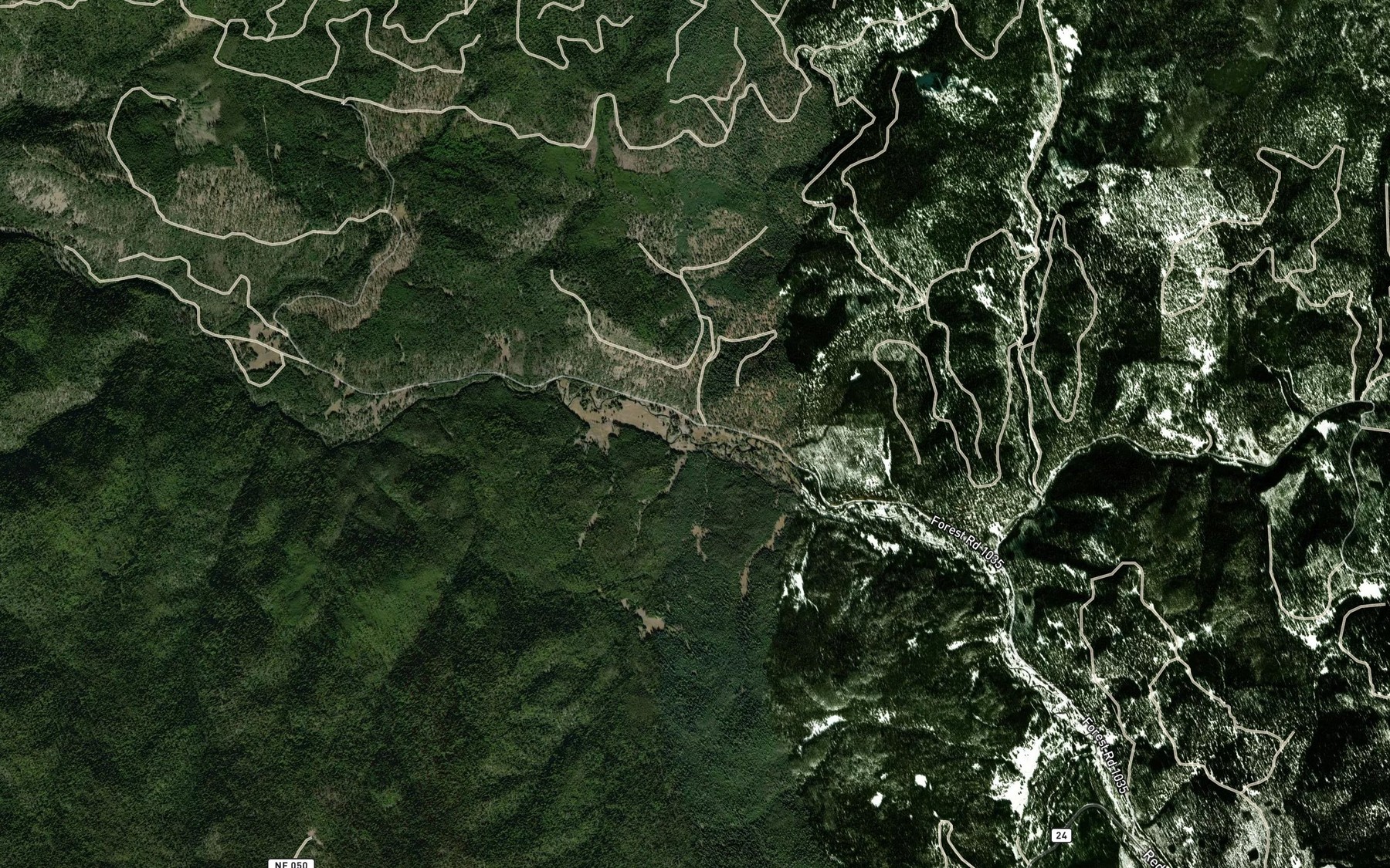 Satellite map of the Kuckuc Creek