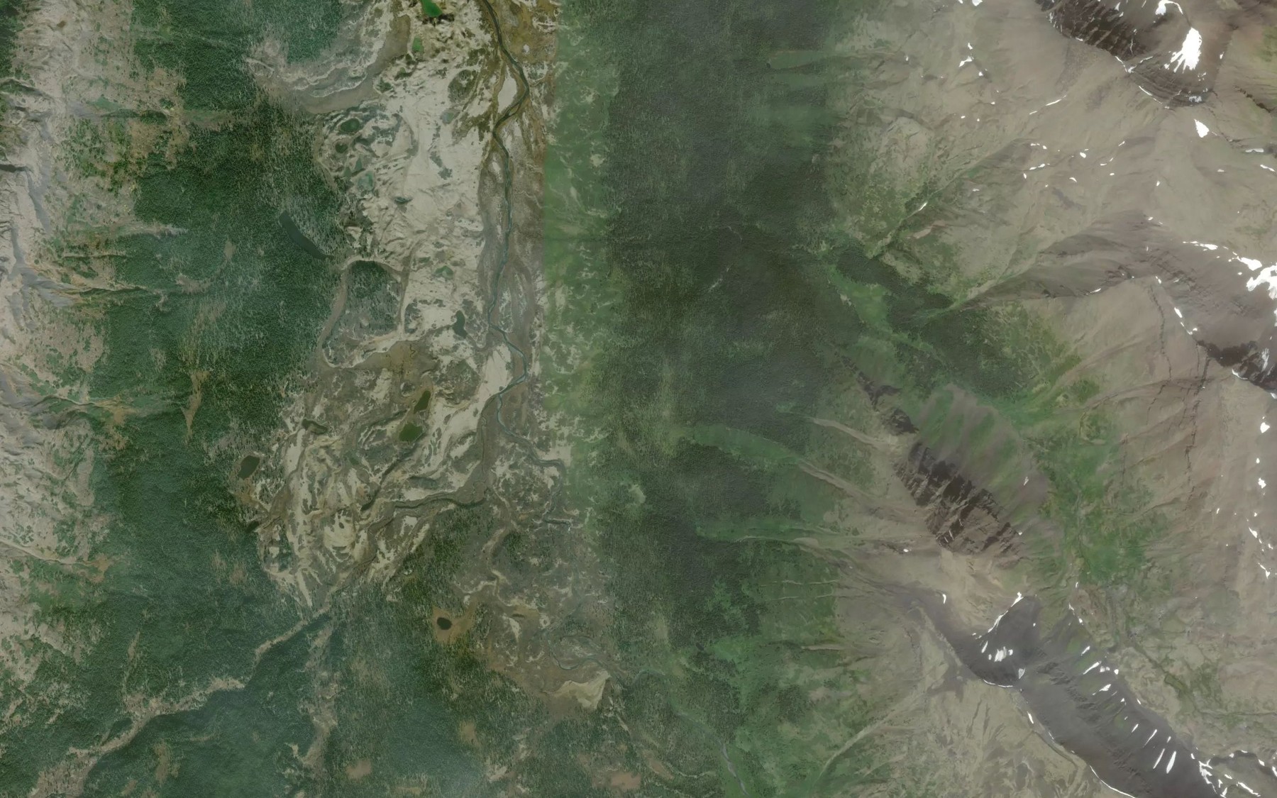 Satellite map of the Klahowya Creek