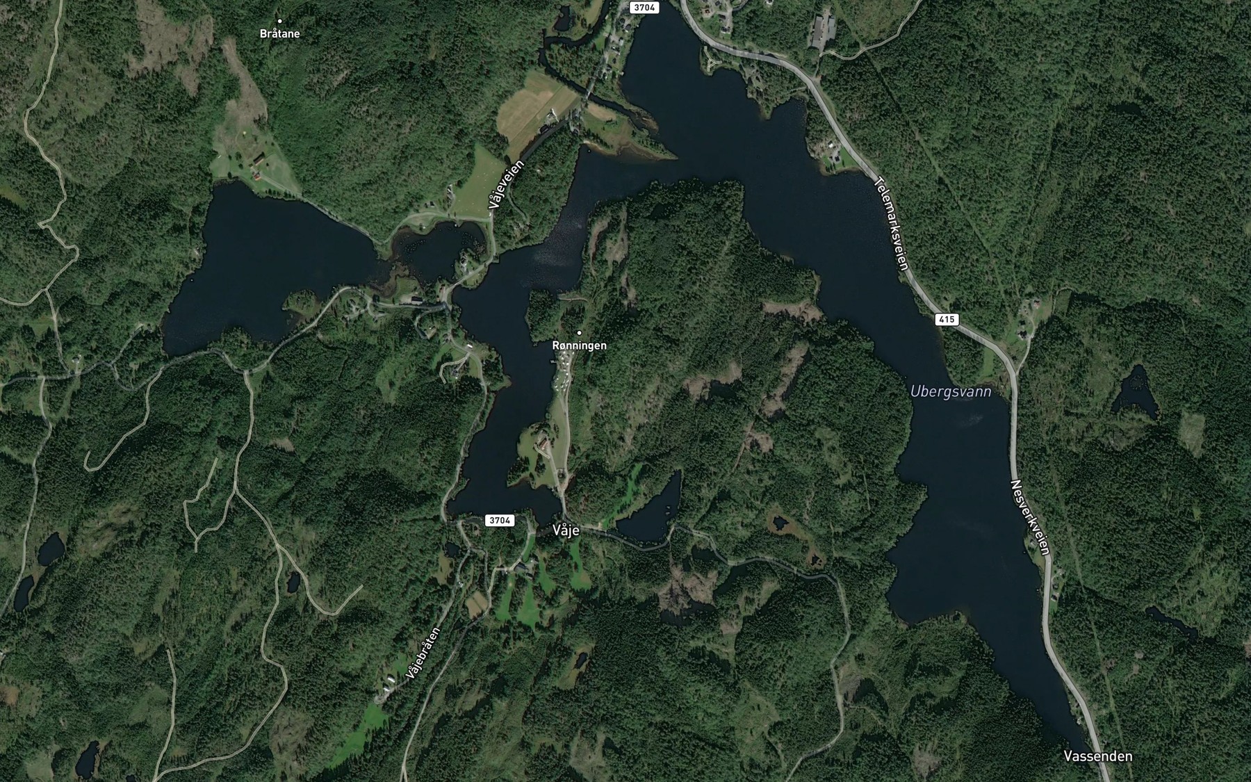 Satellite map of the Ubergsvatnet