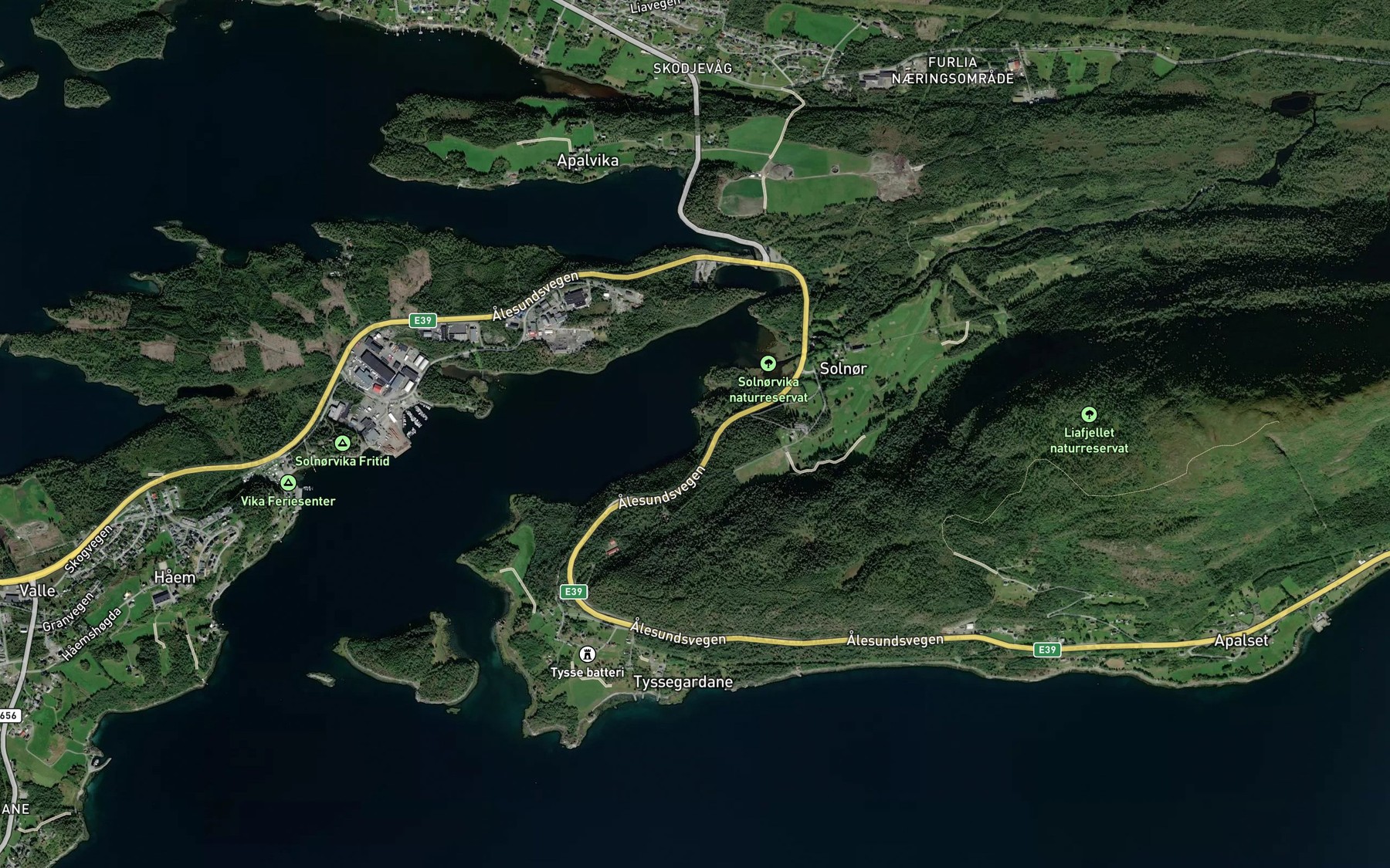 Satellite map of the Lauvvika