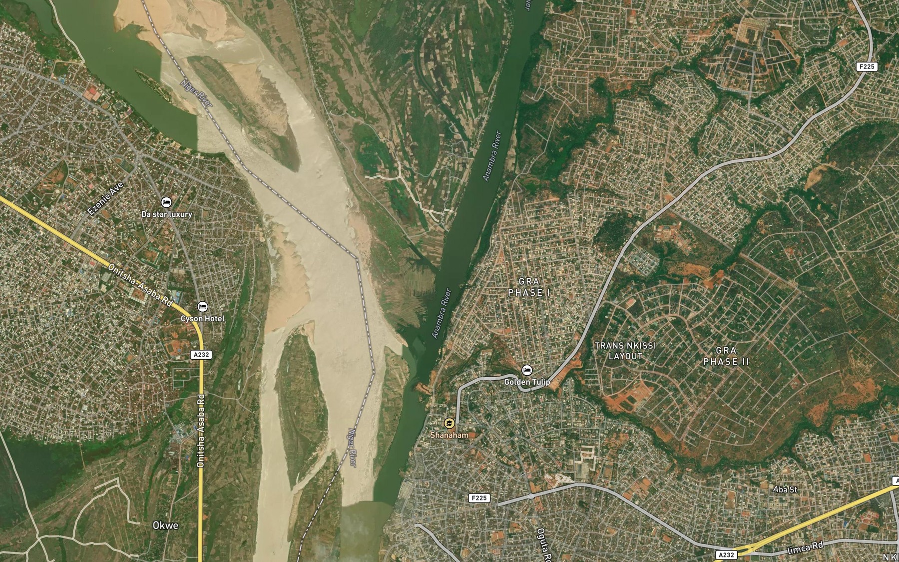 Satellite map of the River Anambra