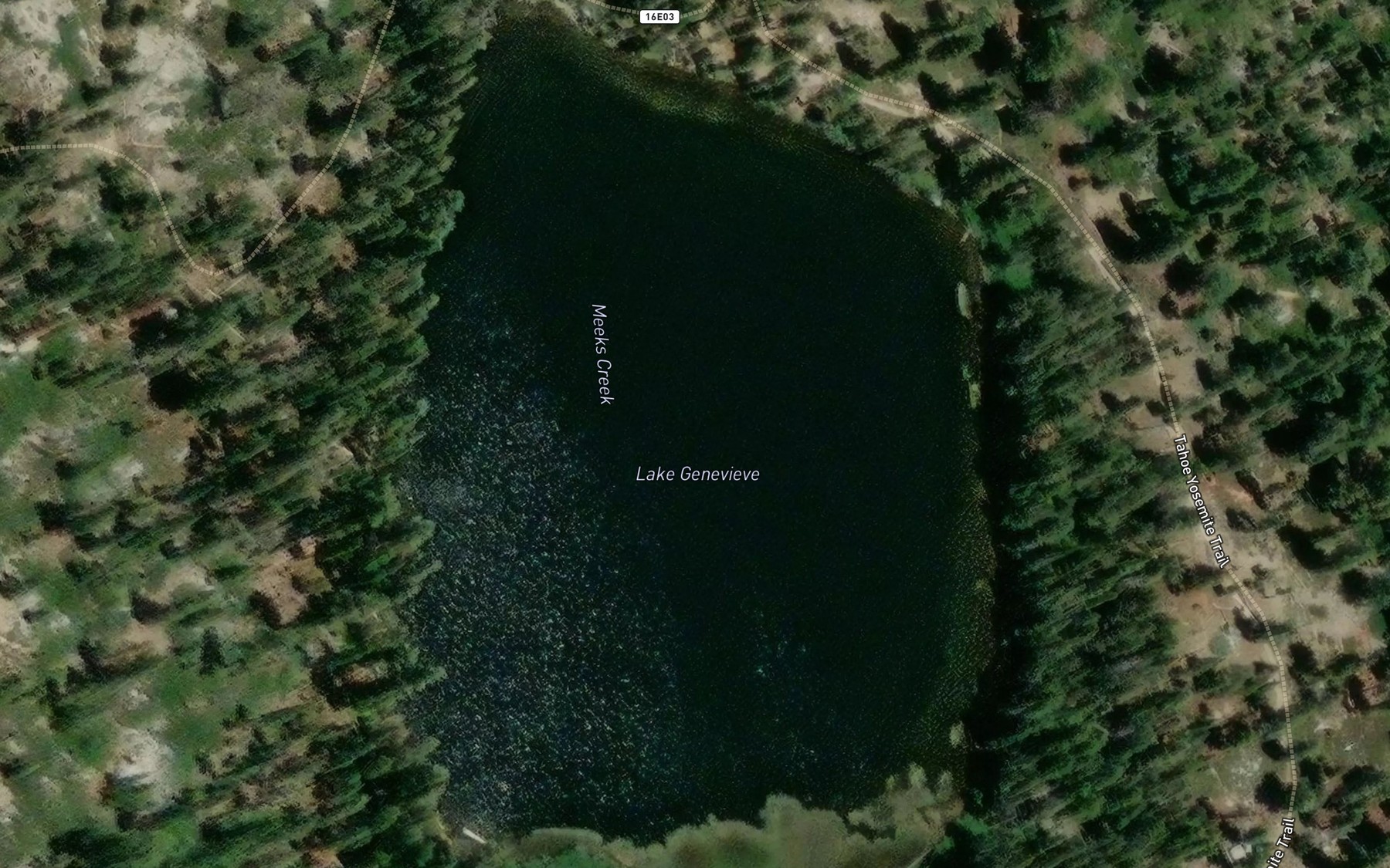 Satellite map of the Lake Genevieve
