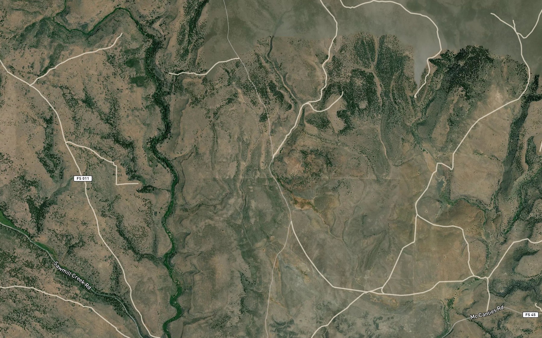 Satellite map of the Willow Spring