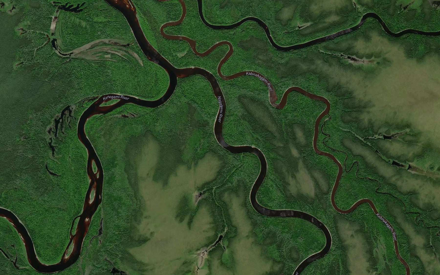 Satellite map of the Nagagami River