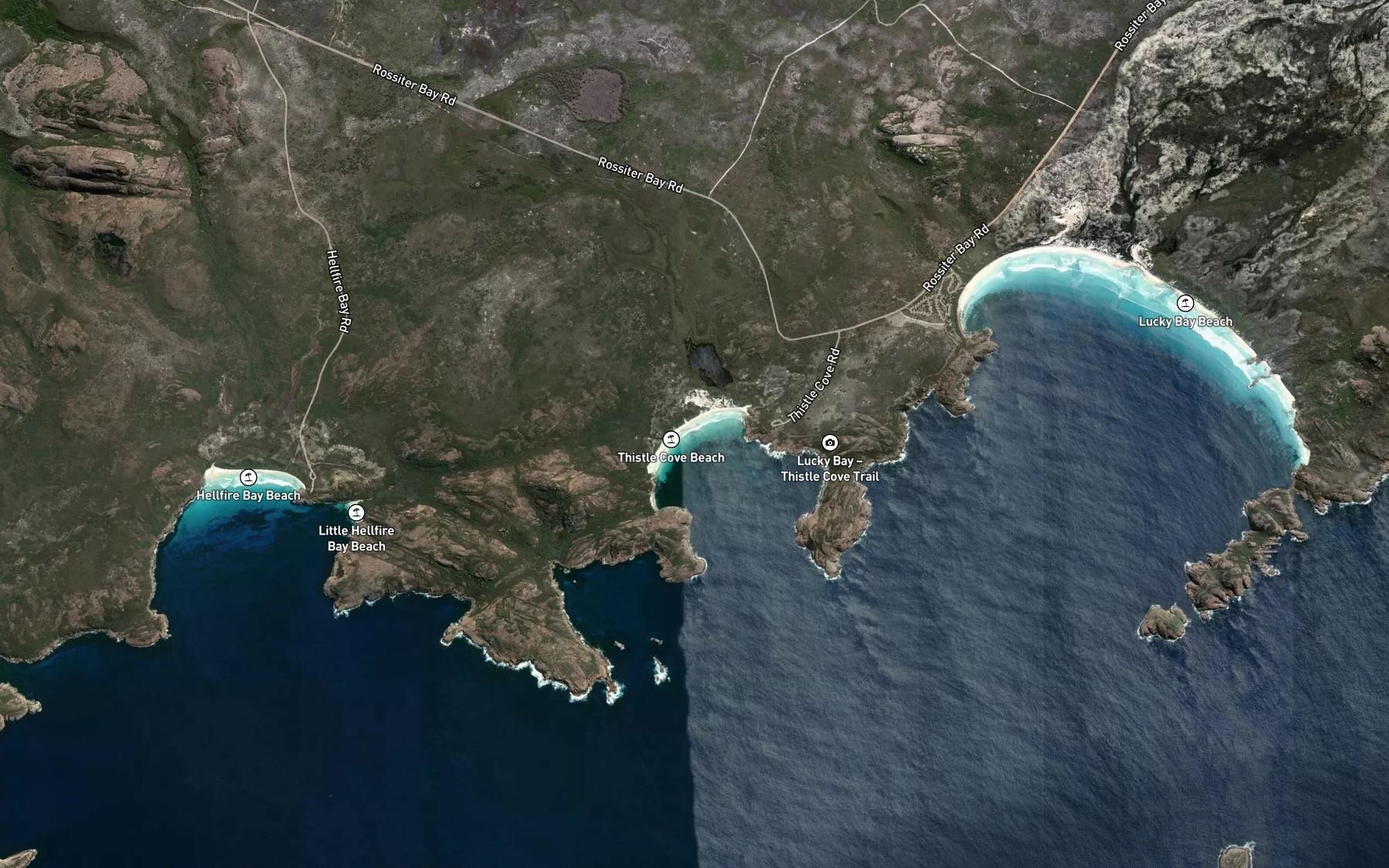 Satellite map of the Thistle Cove