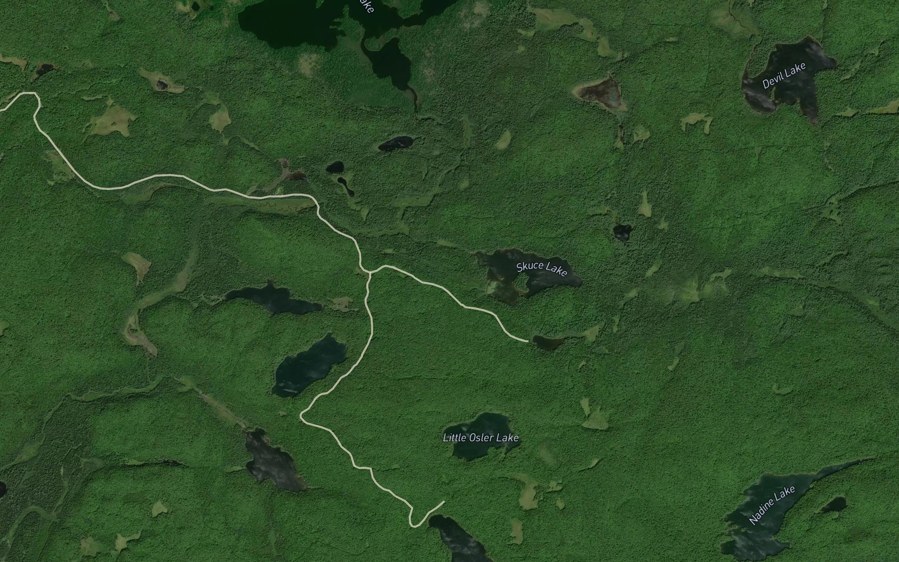 Satellite map of the Skuce Creek