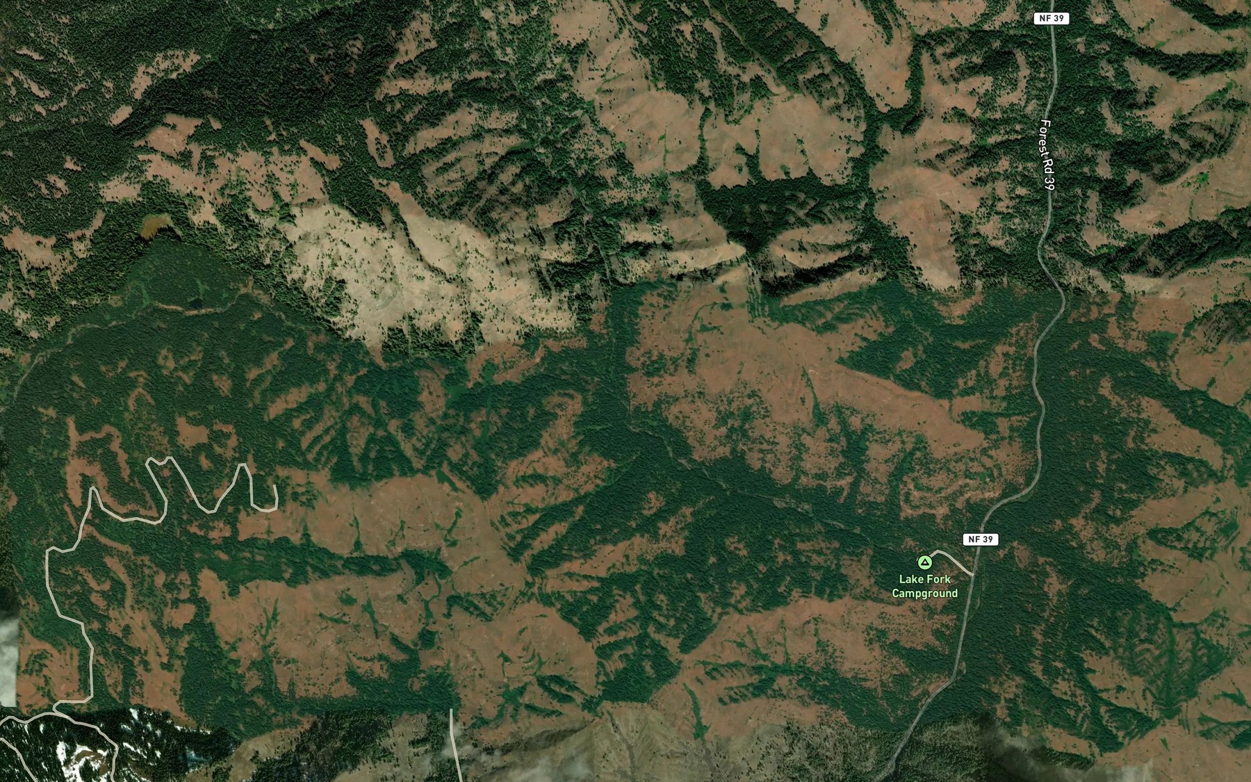 Satellite map of the Elk Creek