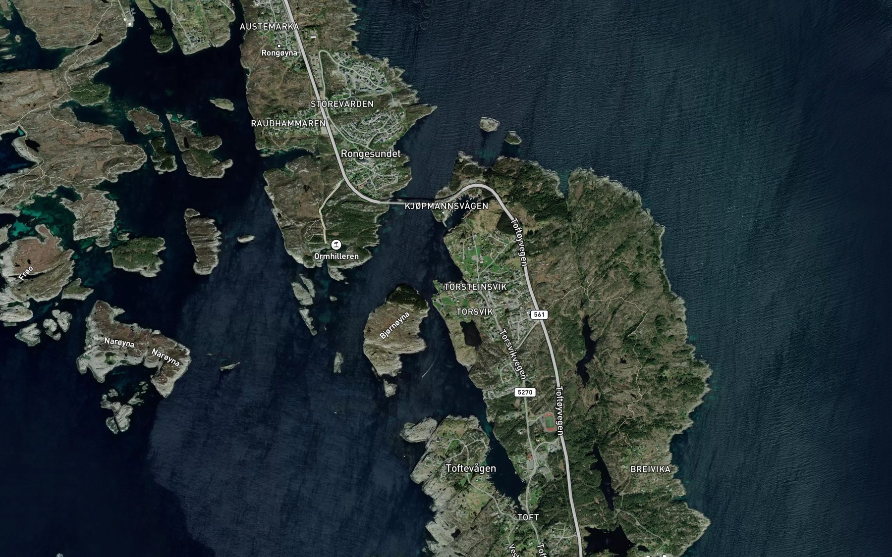 Satellite map of the Torsteinsvik