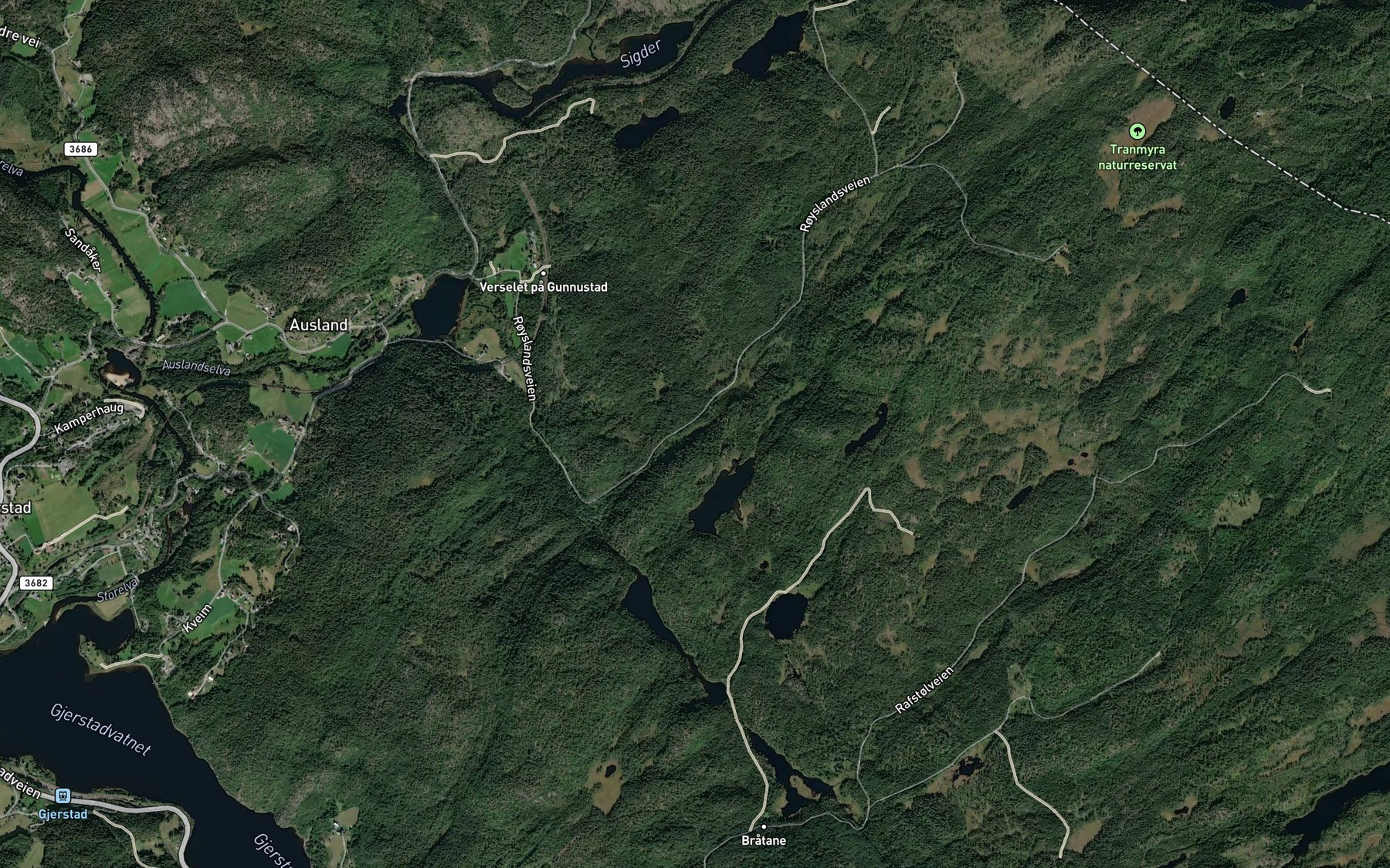 Satellite map of the Langstebekken