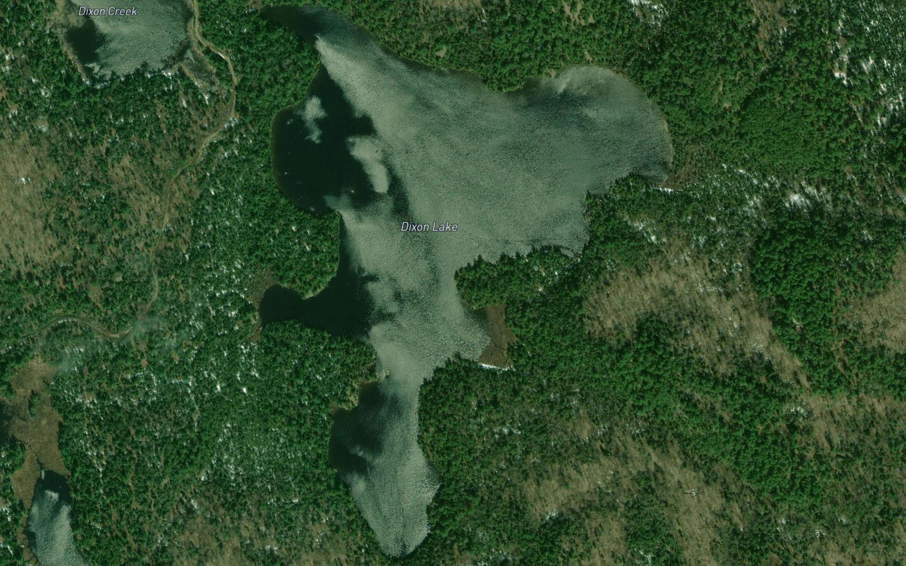 Satellite map of the Dixon Lake