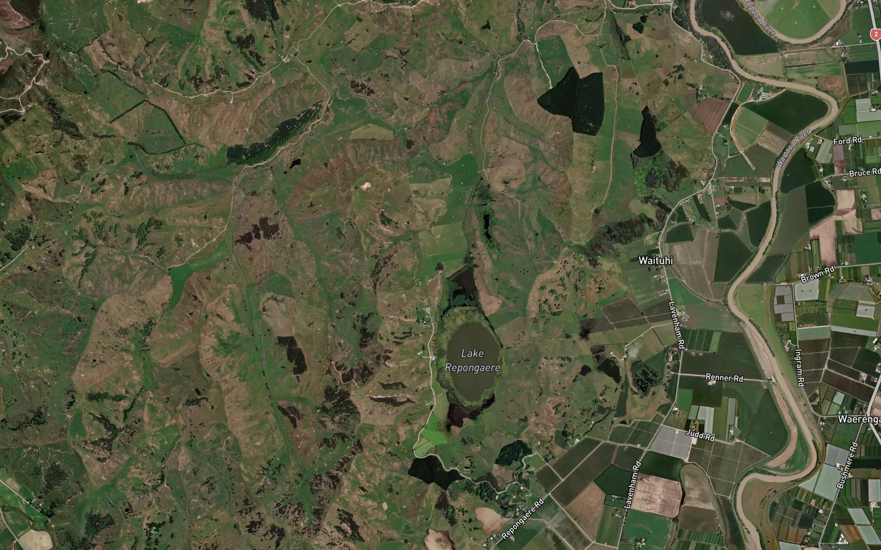 Satellite map of the Lake Repongaere