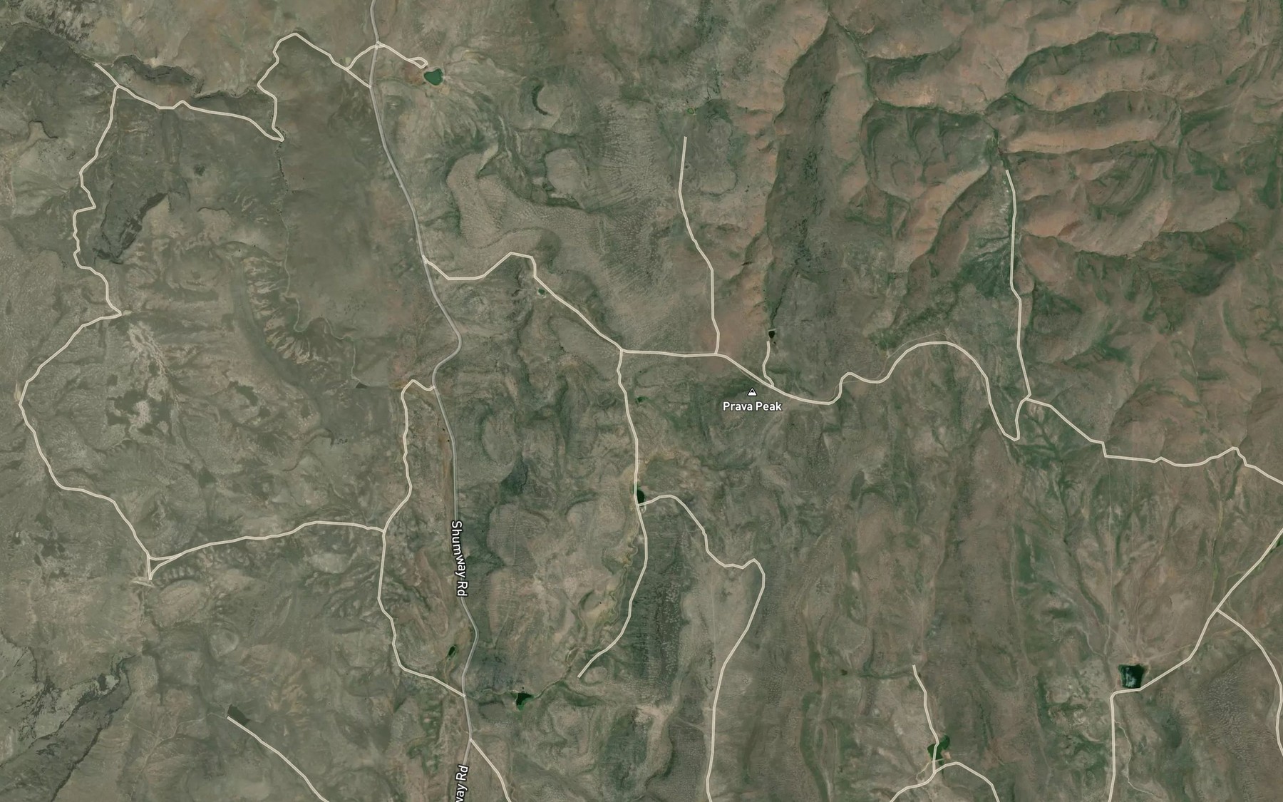 Satellite map of the Prava Peak Reservoir Number Four