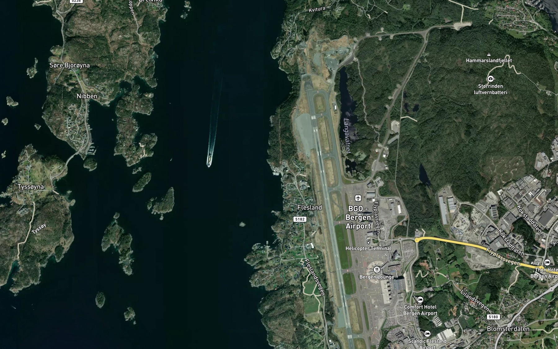 Satellite map of the Kvernavika