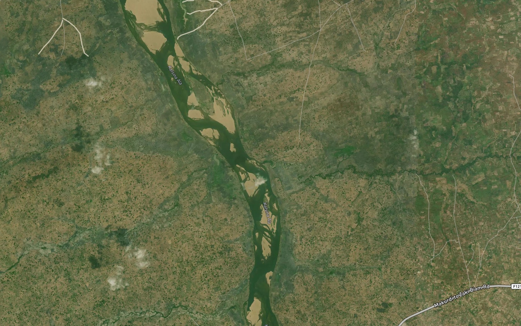 Satellite map of the River Agyo