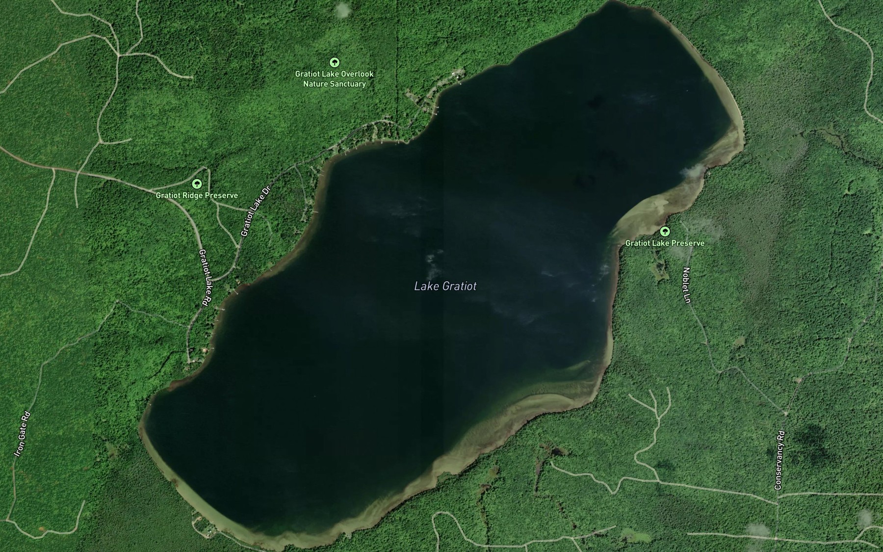 Satellite map of the Lake Gratiot