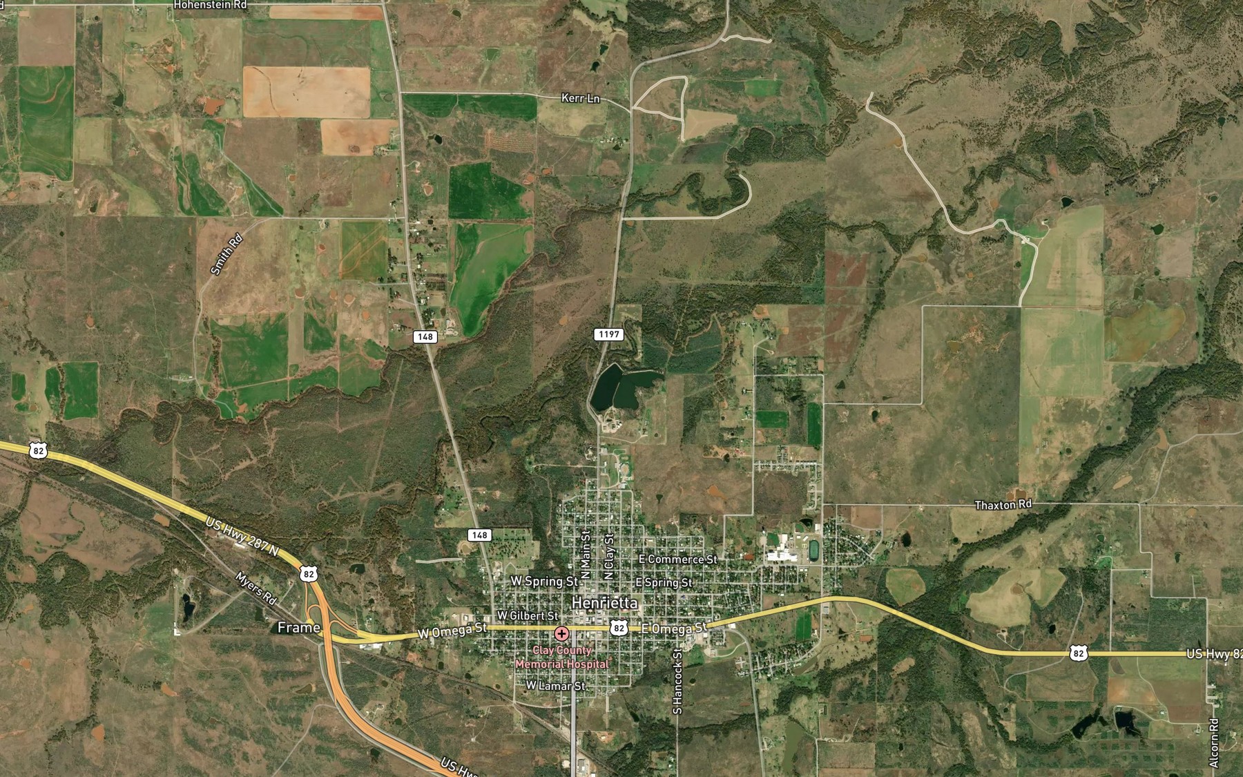Satellite map of the Henrietta Lake
