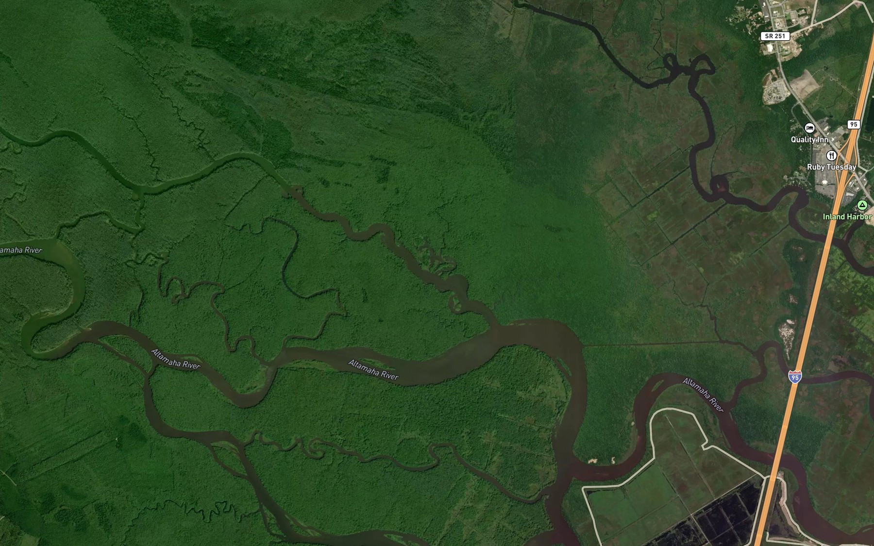 Satellite map of the Duck Wallow