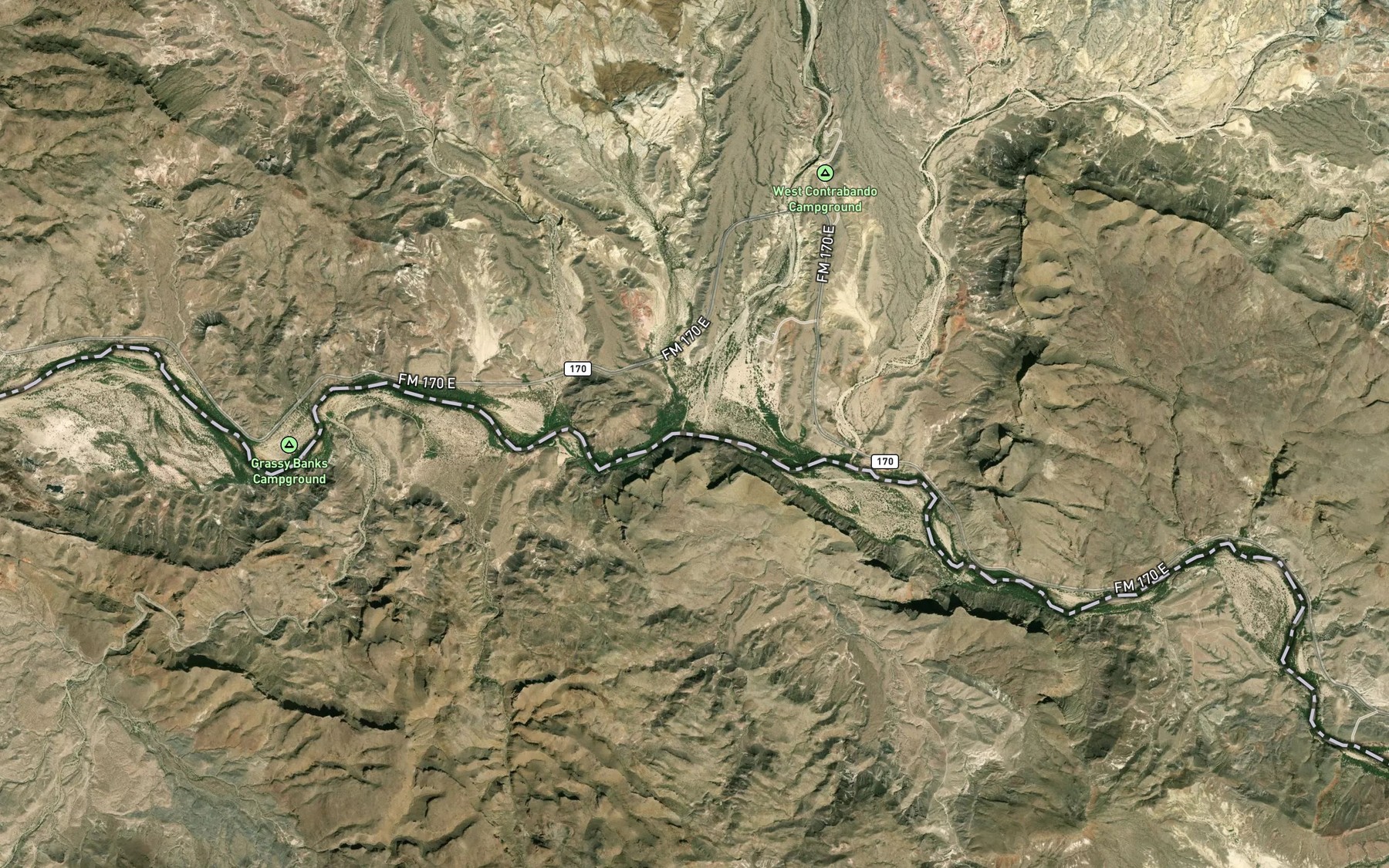 Satellite map of the Fresno Creek