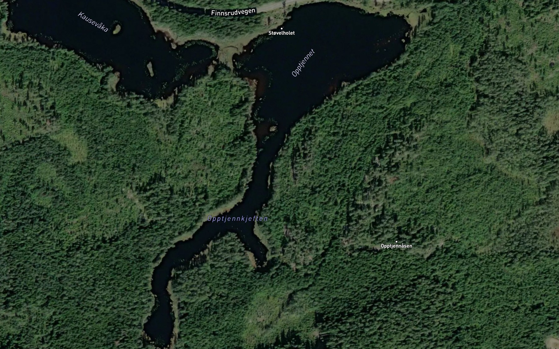 Satellite map of the Opptjennet