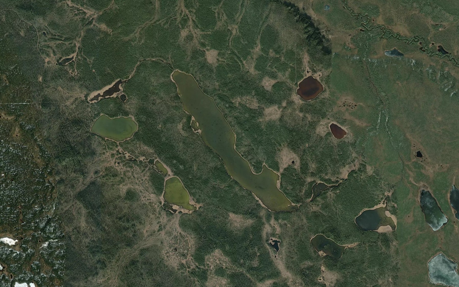 Satellite map of the Long Lake