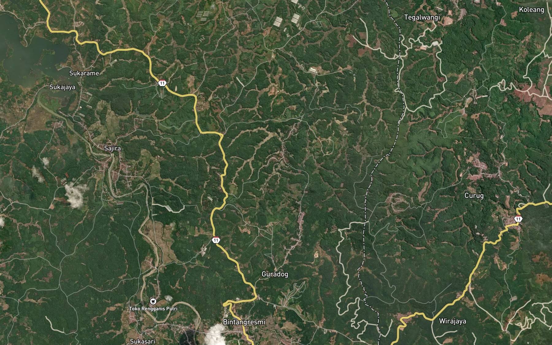 Satellite map of the Ci Tembong