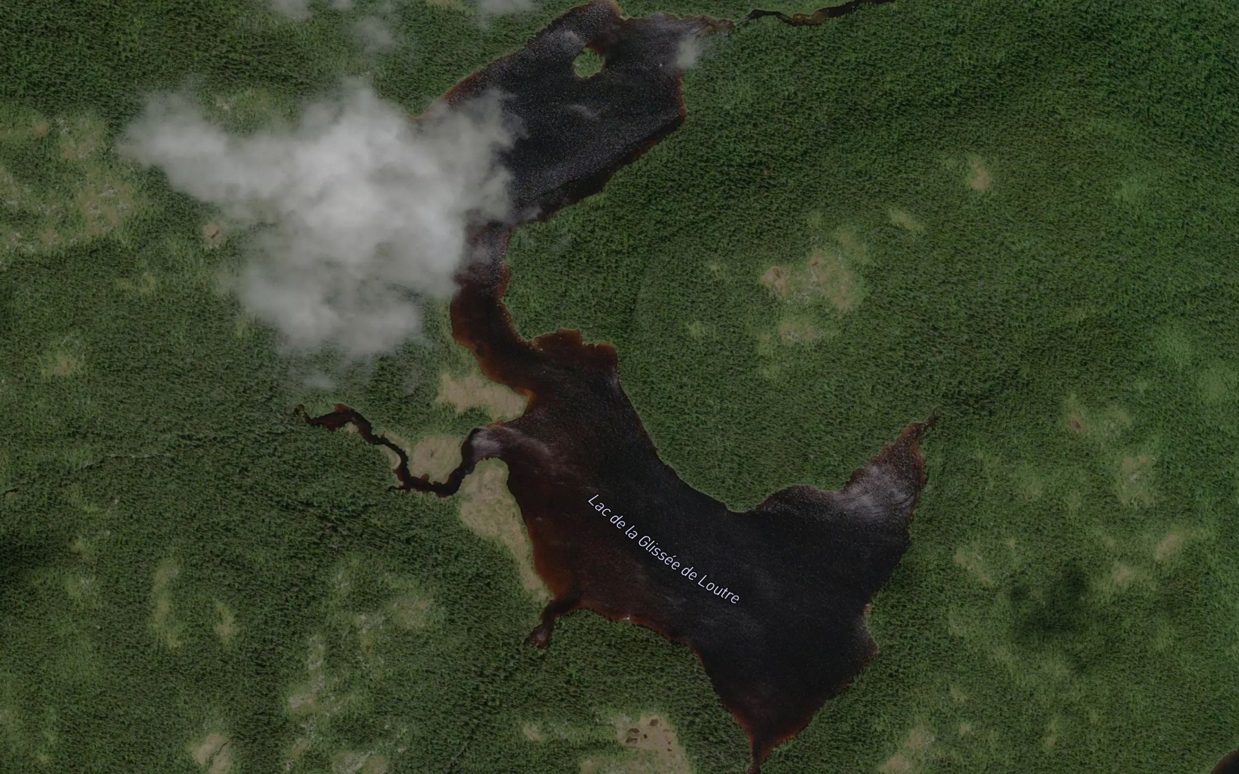 Satellite map of the Lac de la Glissee de Loutre