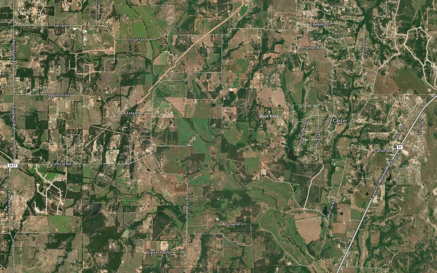 Satellite map of the Beene Branch