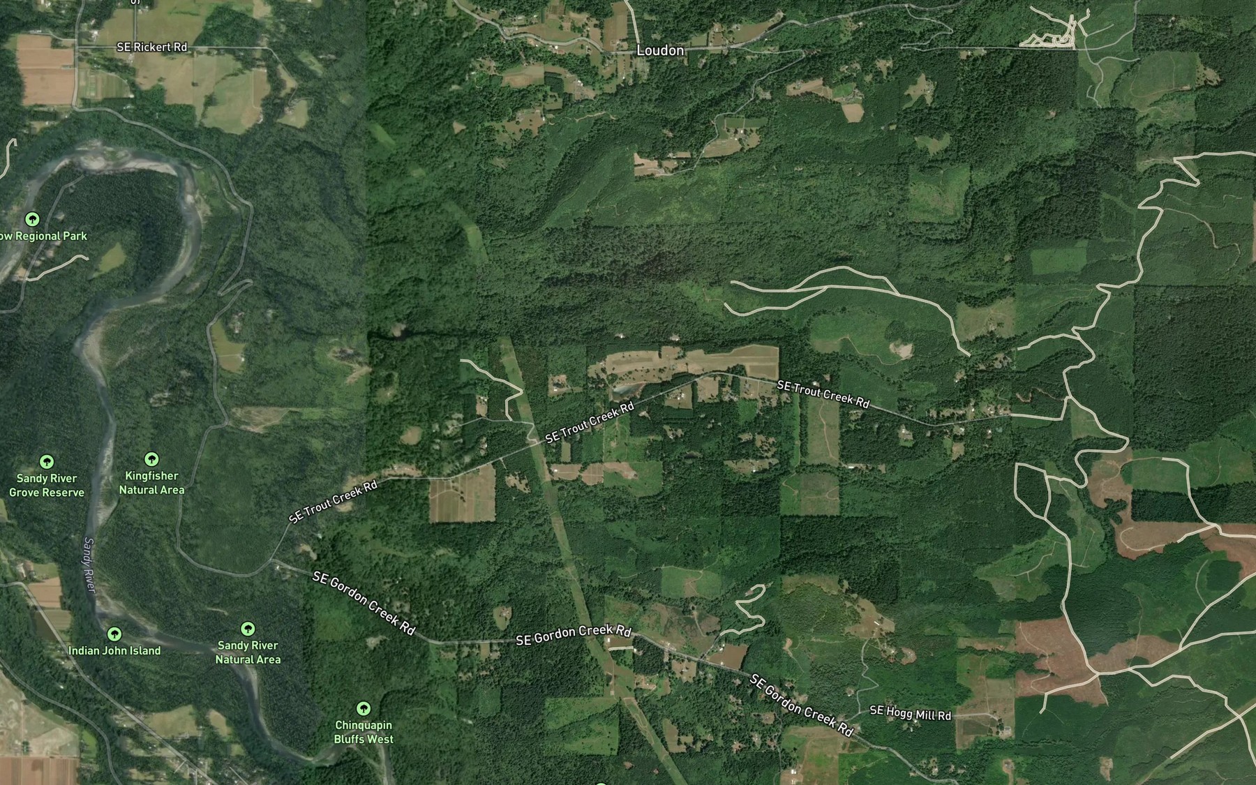 Satellite map of the Osburn Reservoir