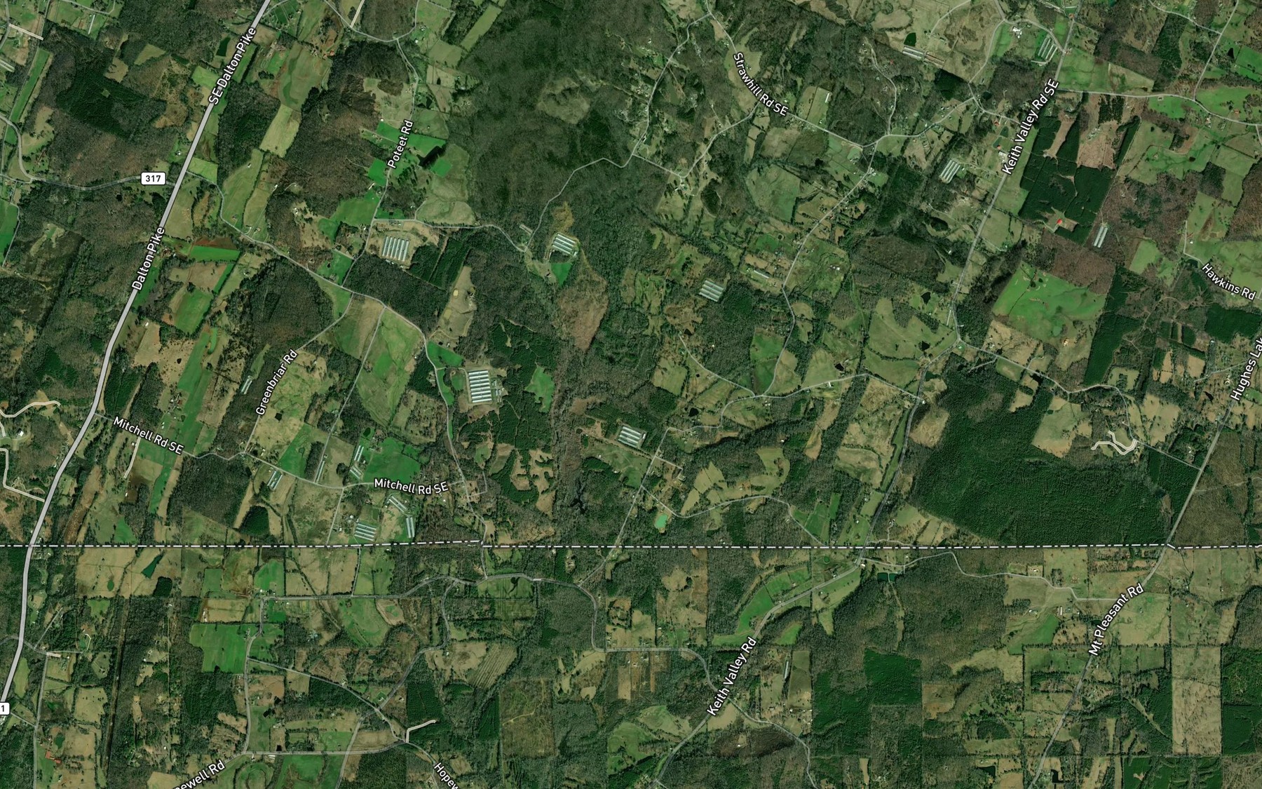 Satellite map of the Tate Branch