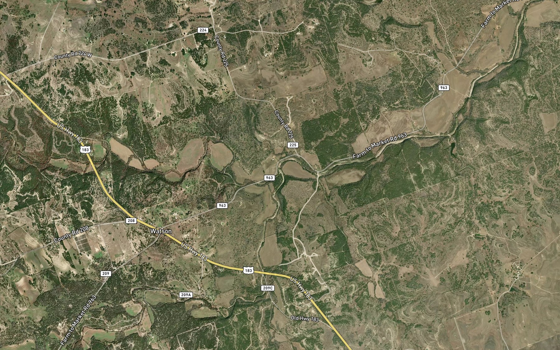 Satellite map of the South Rocky Creek