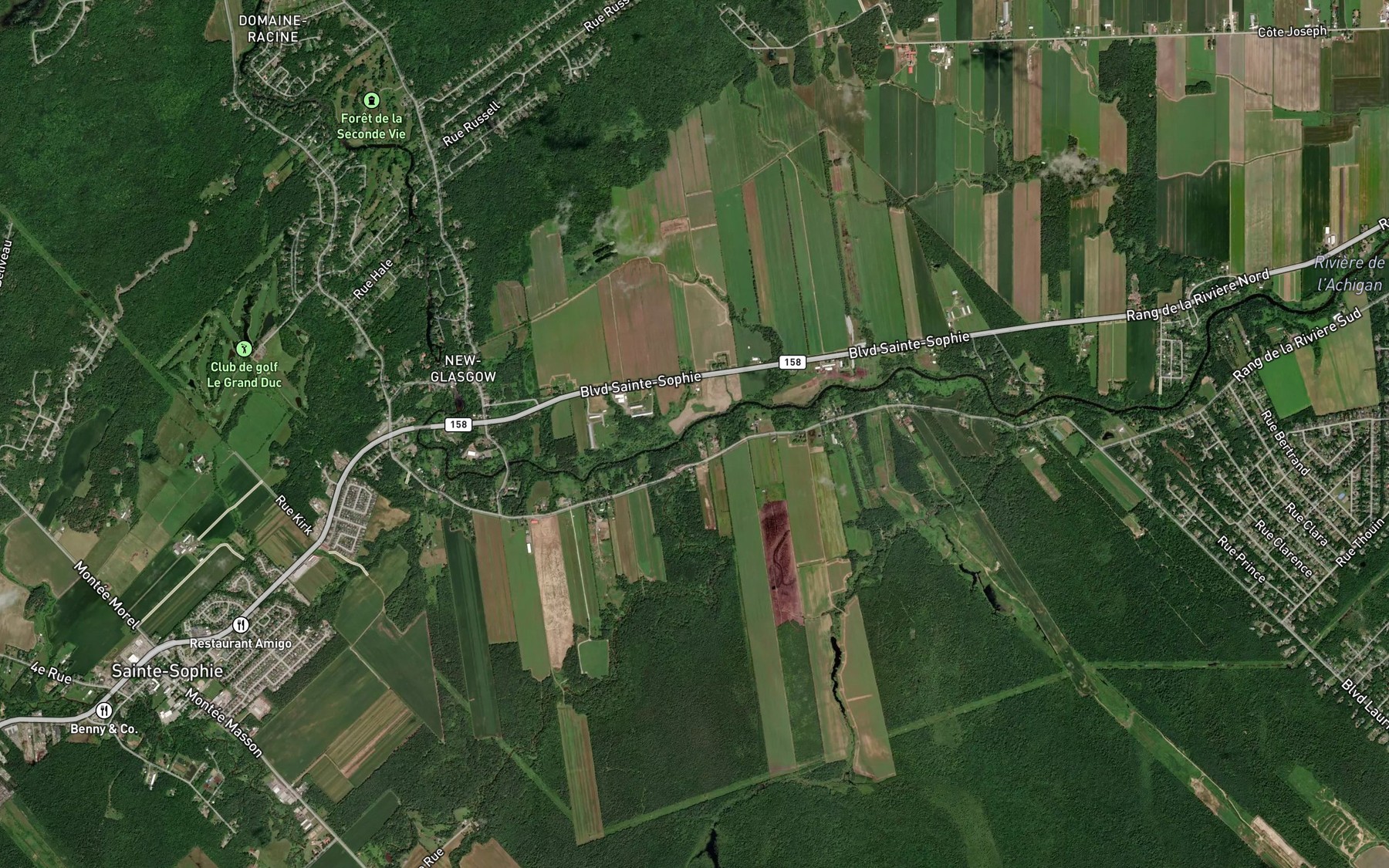 Satellite map of the Riviere Jourdain