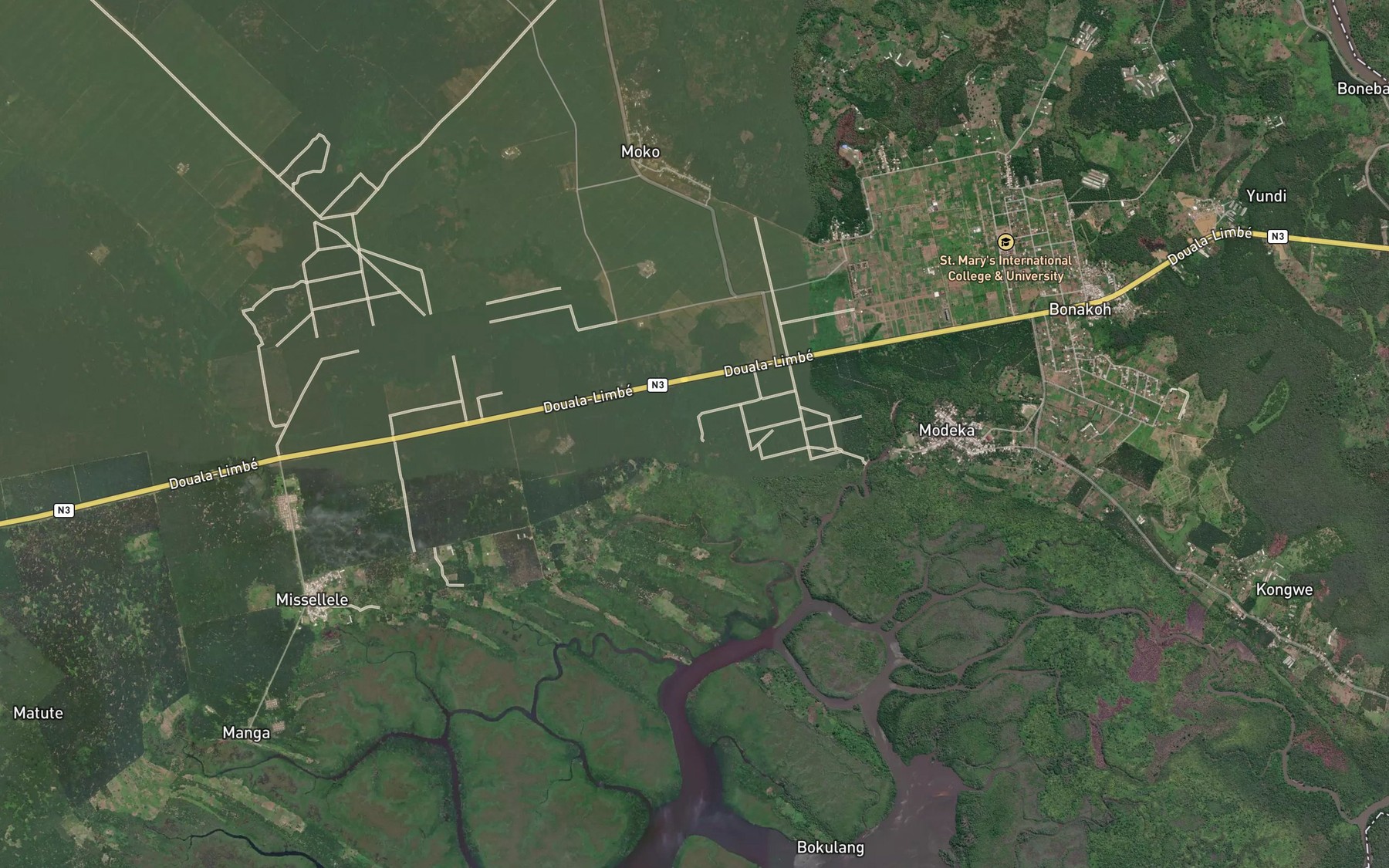 Satellite map of the Mondoni