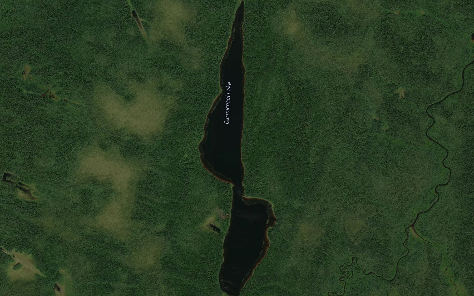 Satellite map of the Carmichael Lake