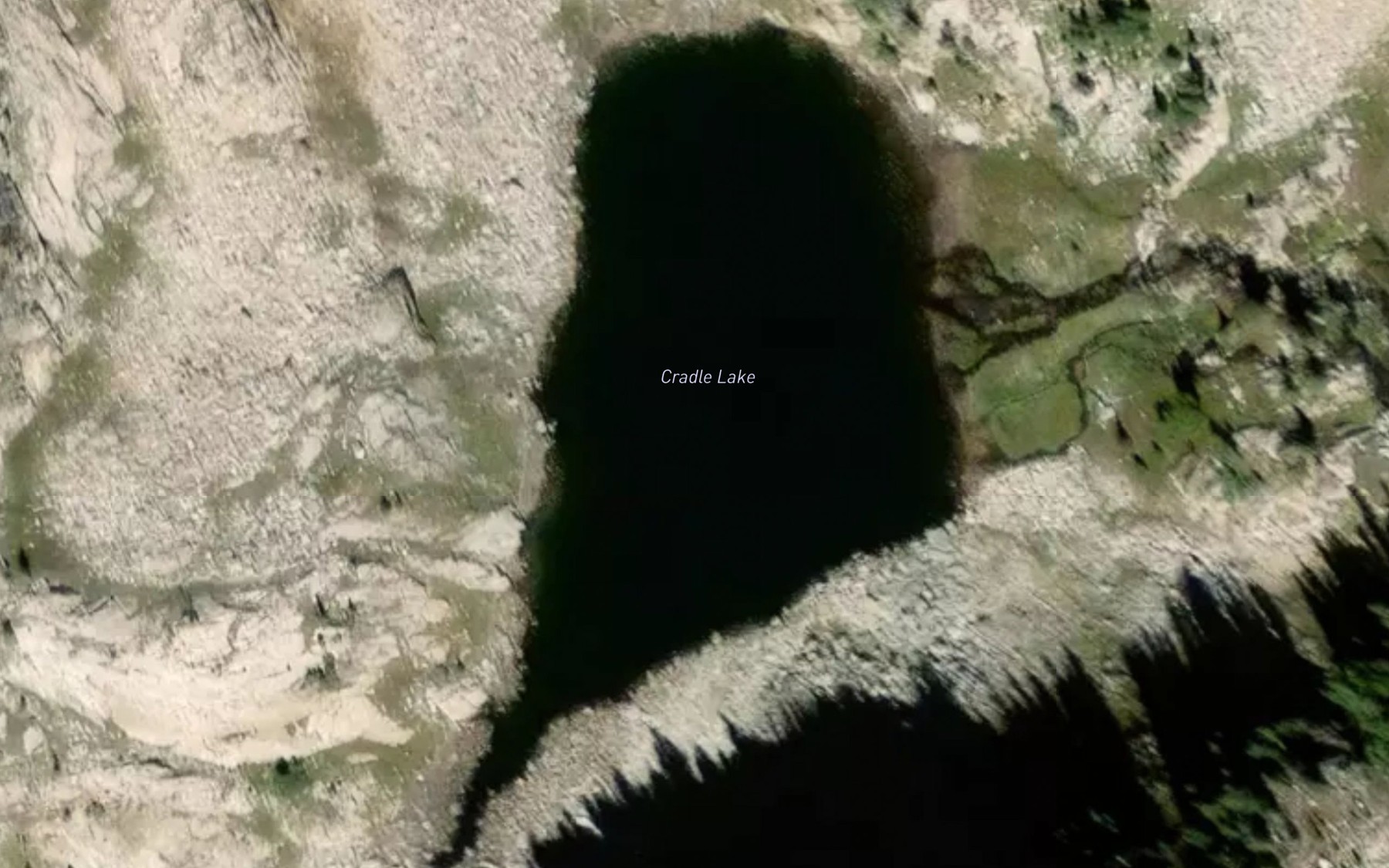 Satellite map of the Cradle Lake