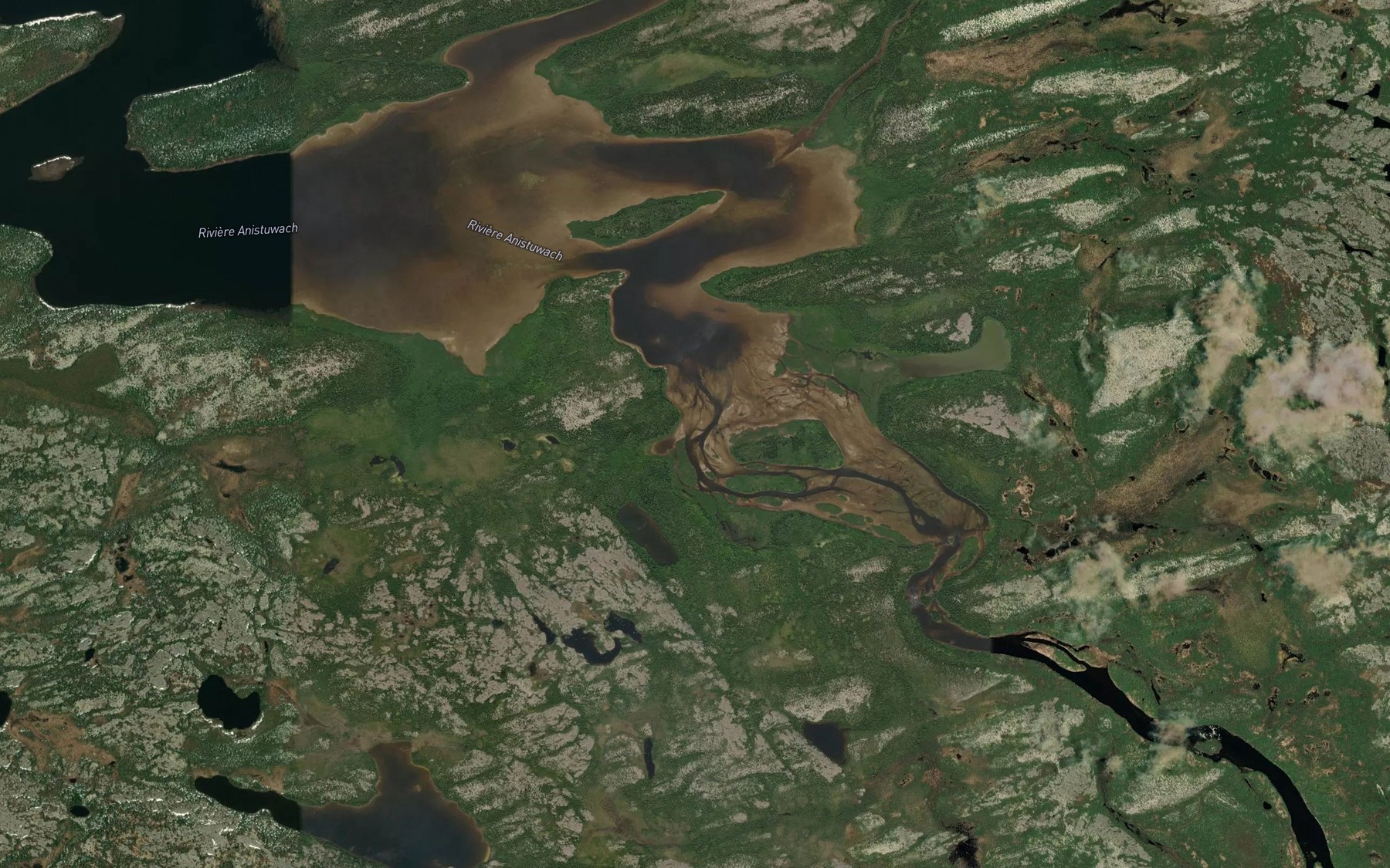 Satellite map of the Riviere Anistuwach