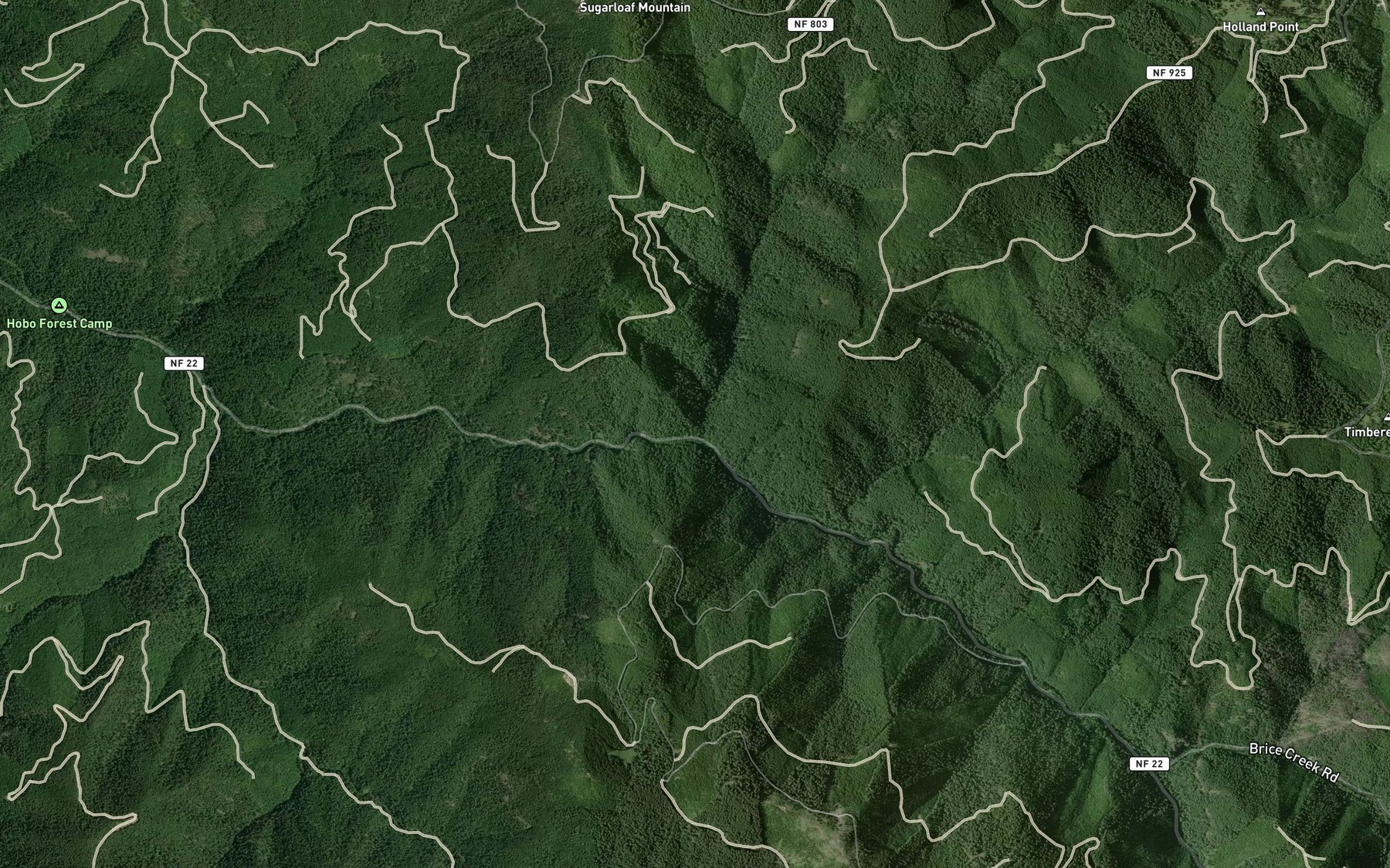 Satellite map of the Wyatt Creek