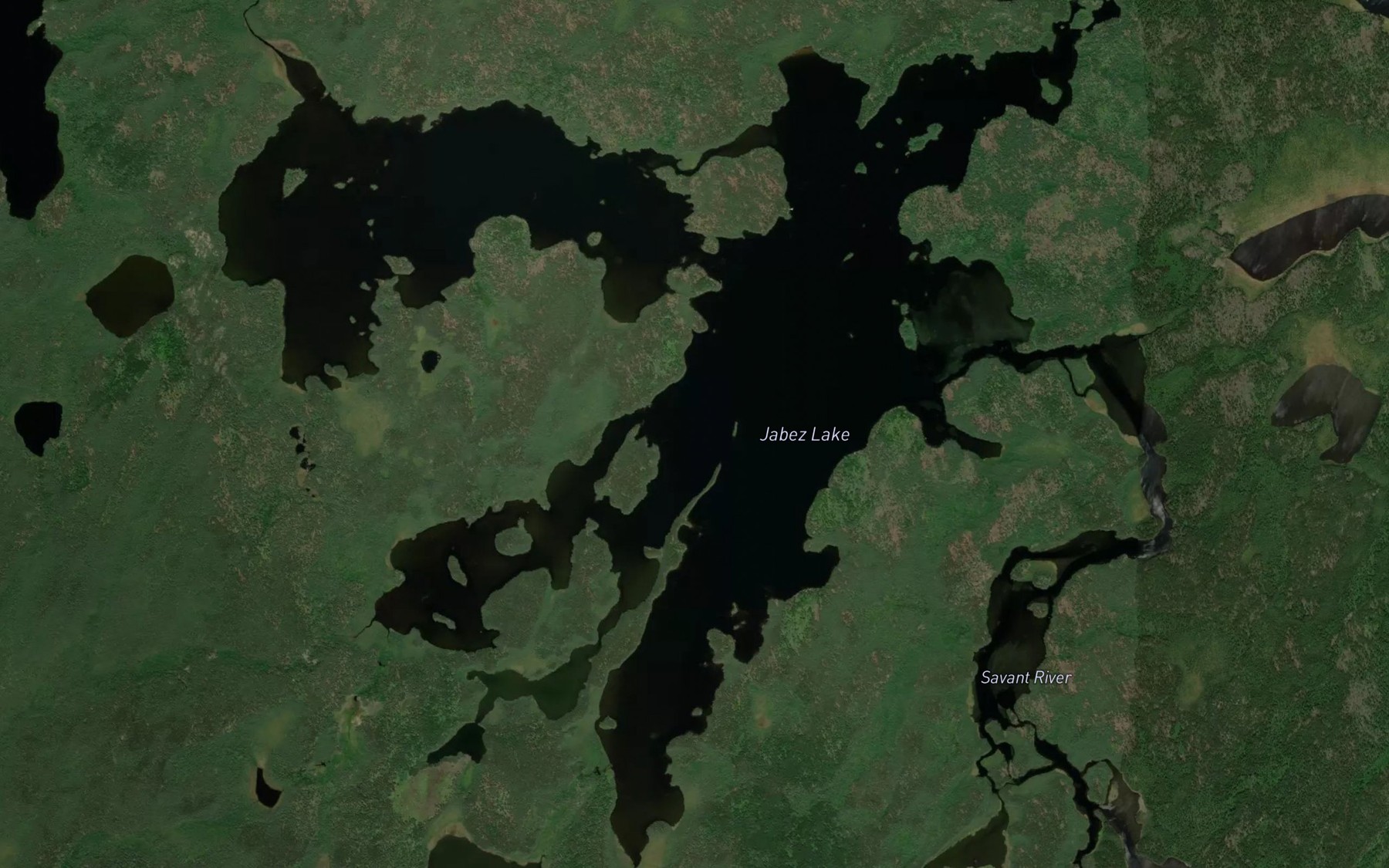 Satellite map of the Jabez Lake