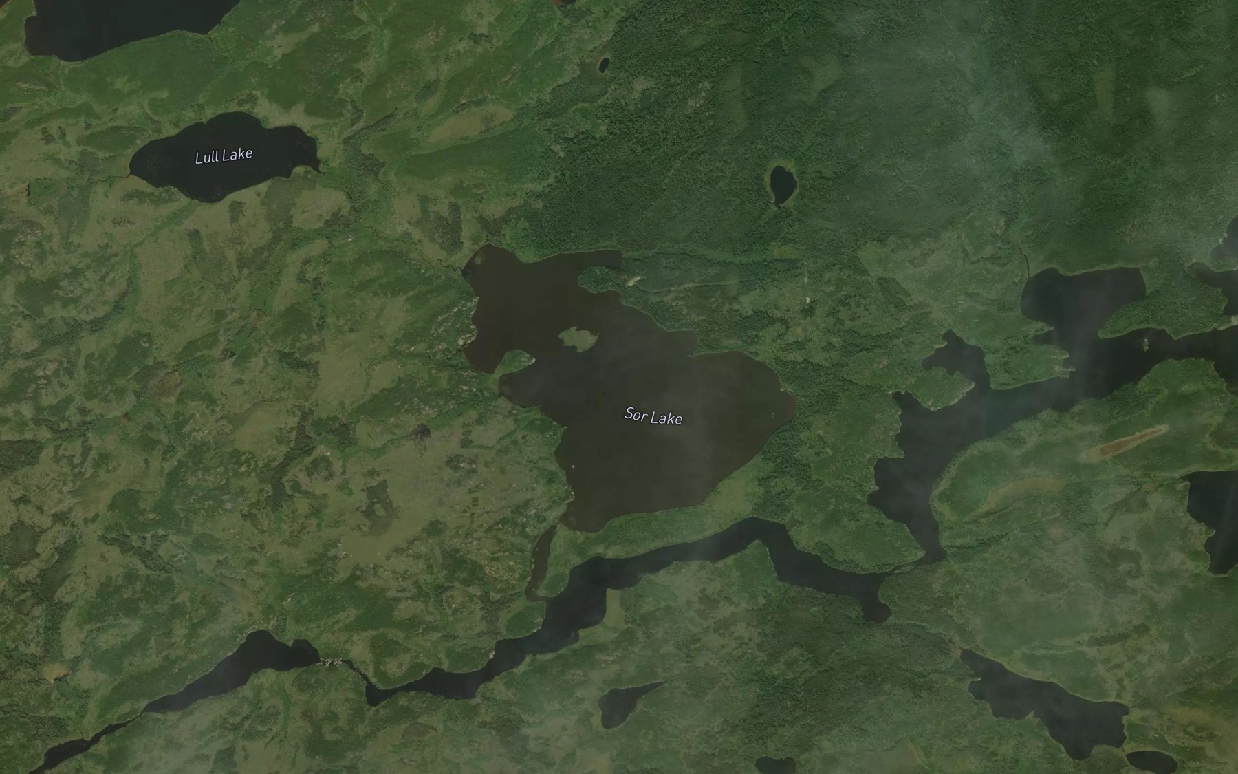 Satellite map of the Sor Lake