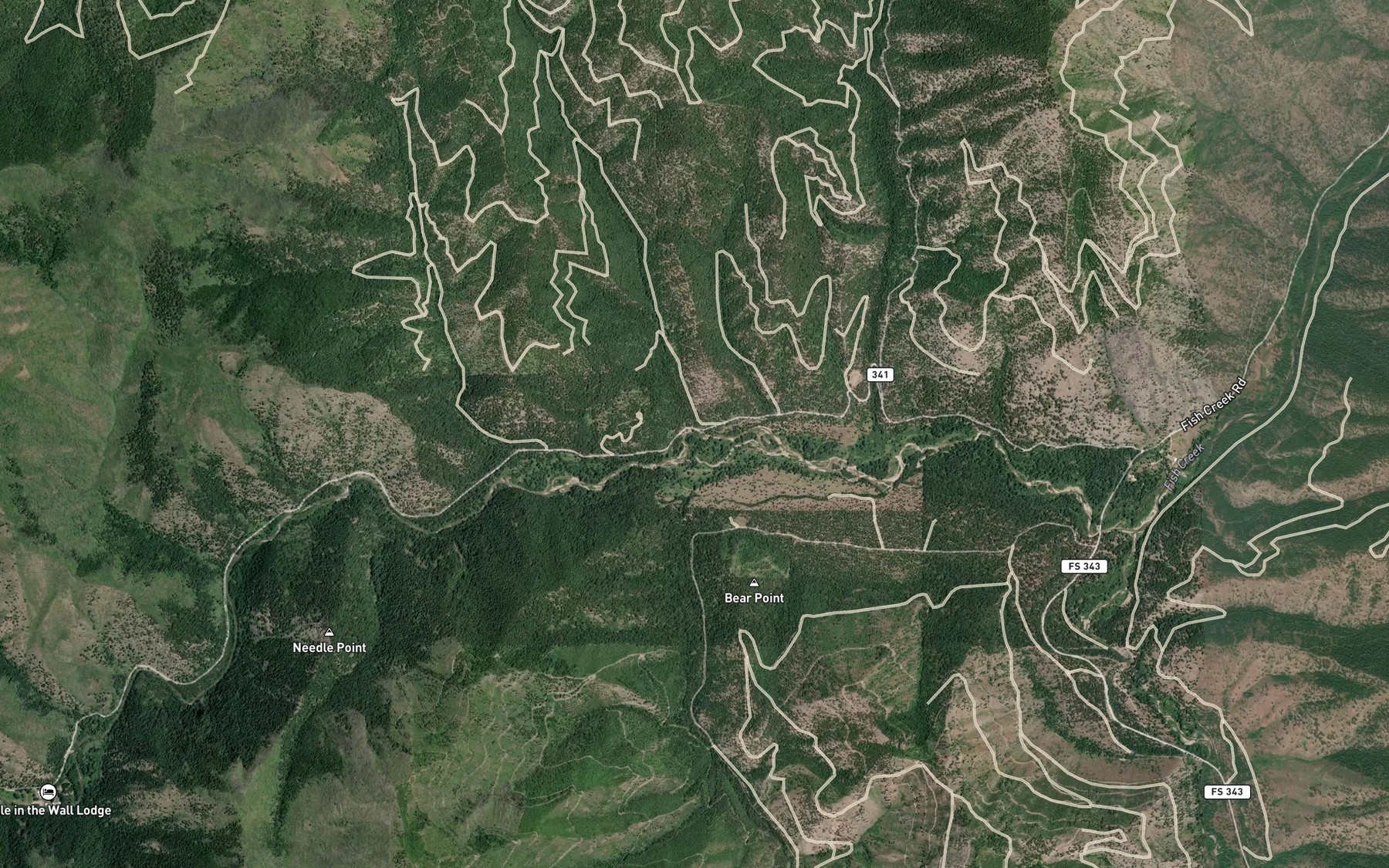 Satellite map of the Reservoir Creek
